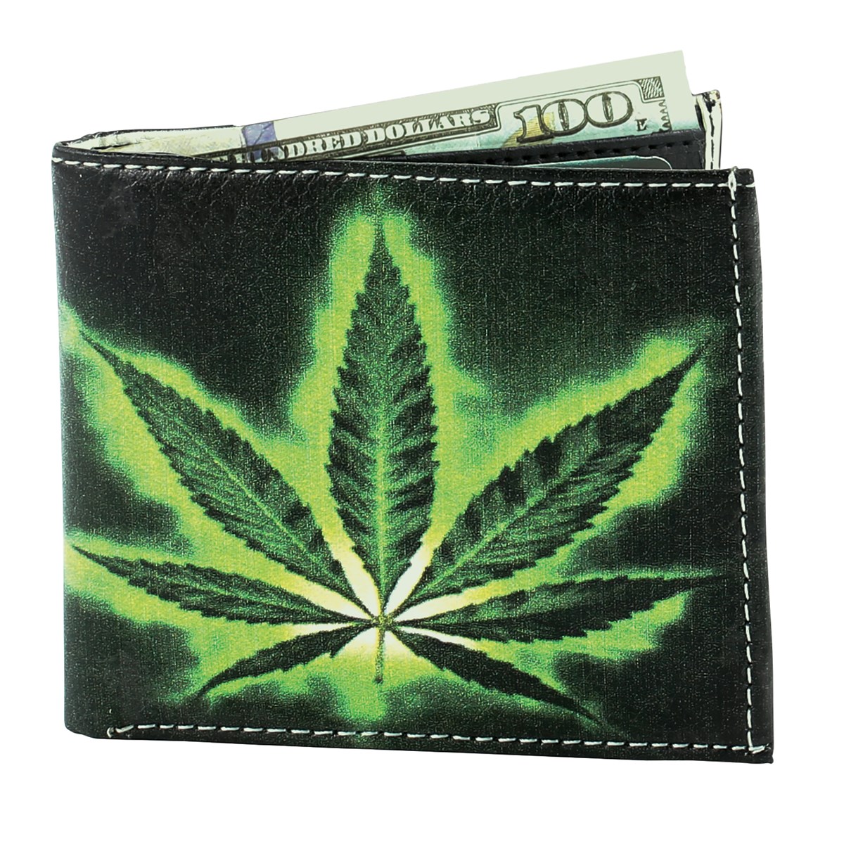 BiFold Vegan FauxLeather Pot Leaf Wallet Collections Etc.