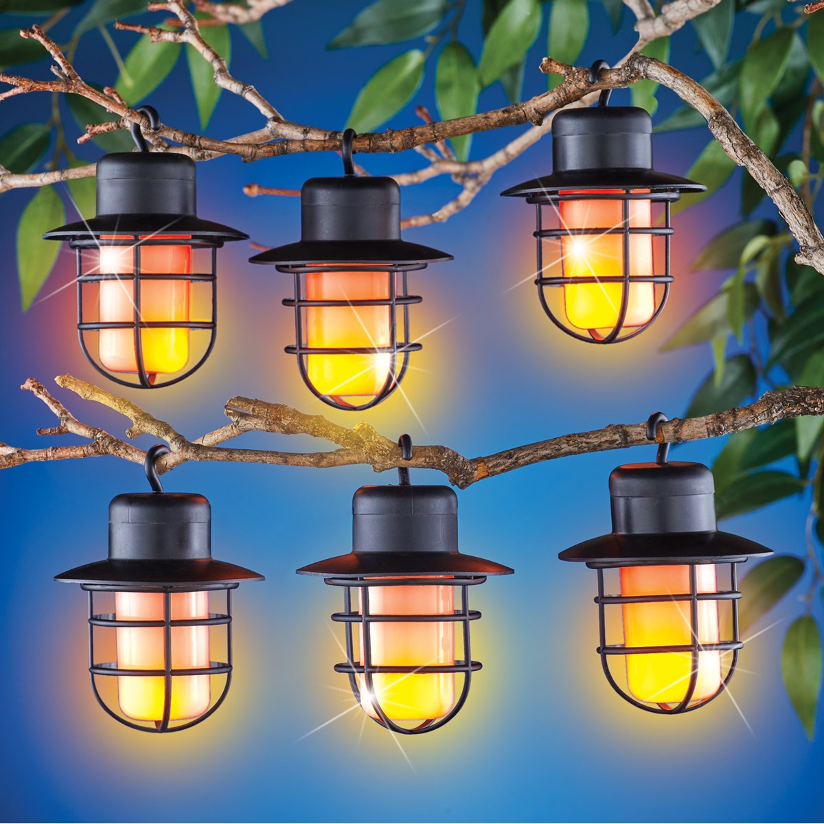 Realistic Flickering Solar Flame String Lights Set of 6 Collections