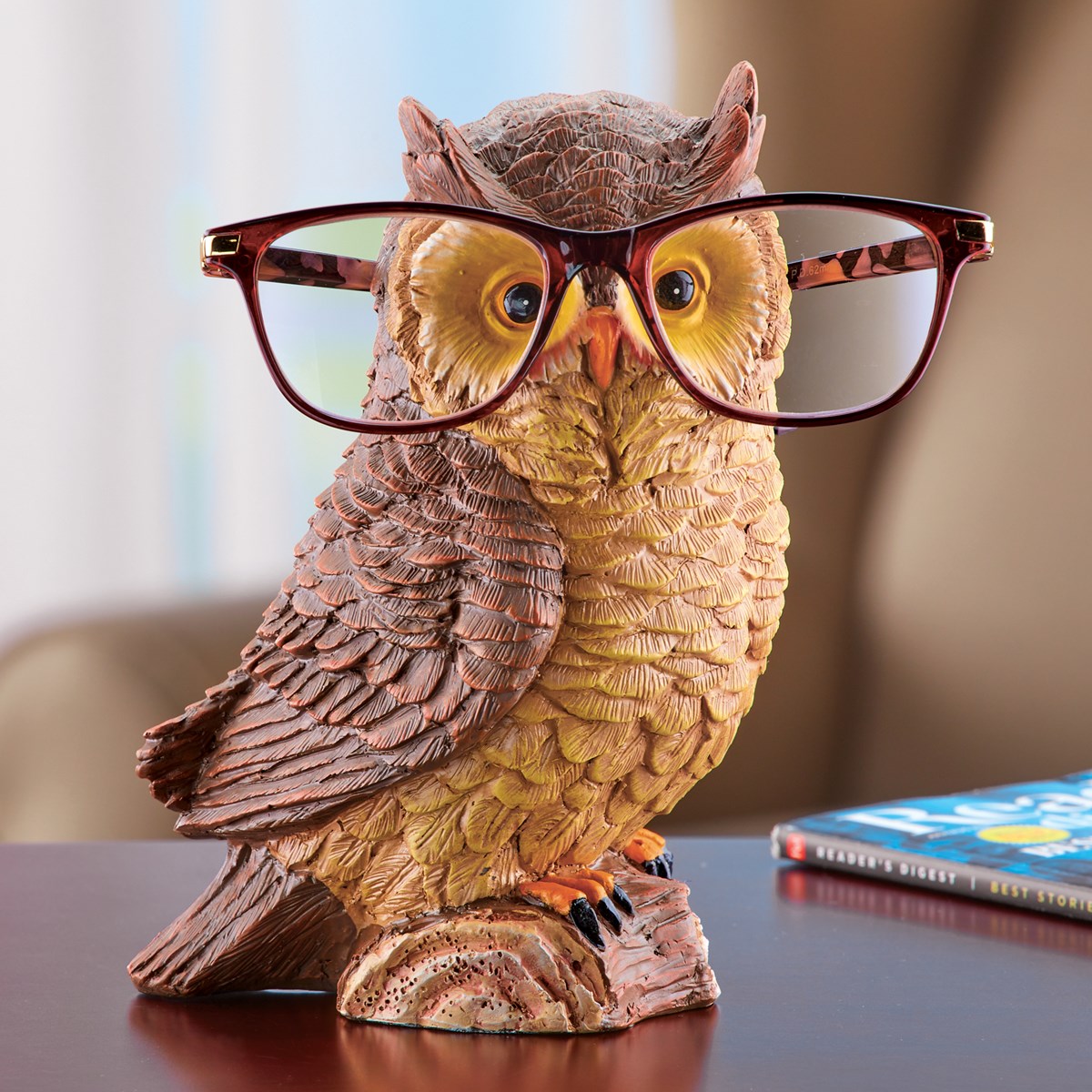HandPainted Decorative Owl Eyeglass Holder Stand Collections Etc.