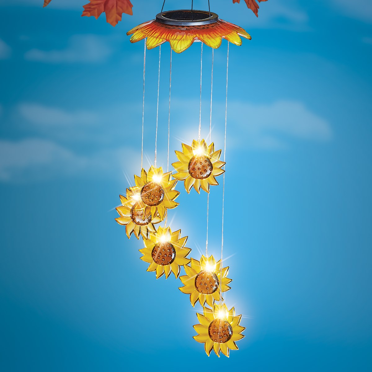 Solar Powered Hanging Sunflowers Decorative Garden Mobile Collections