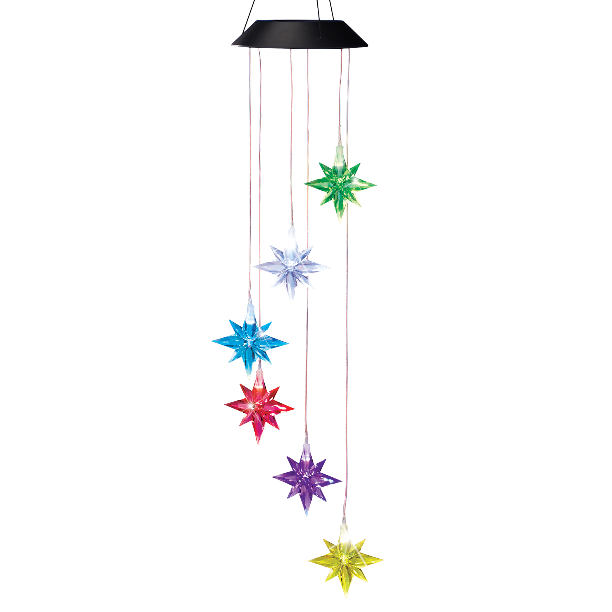 Solar Powered Hanging Outdoor Colorful Stars Dangler