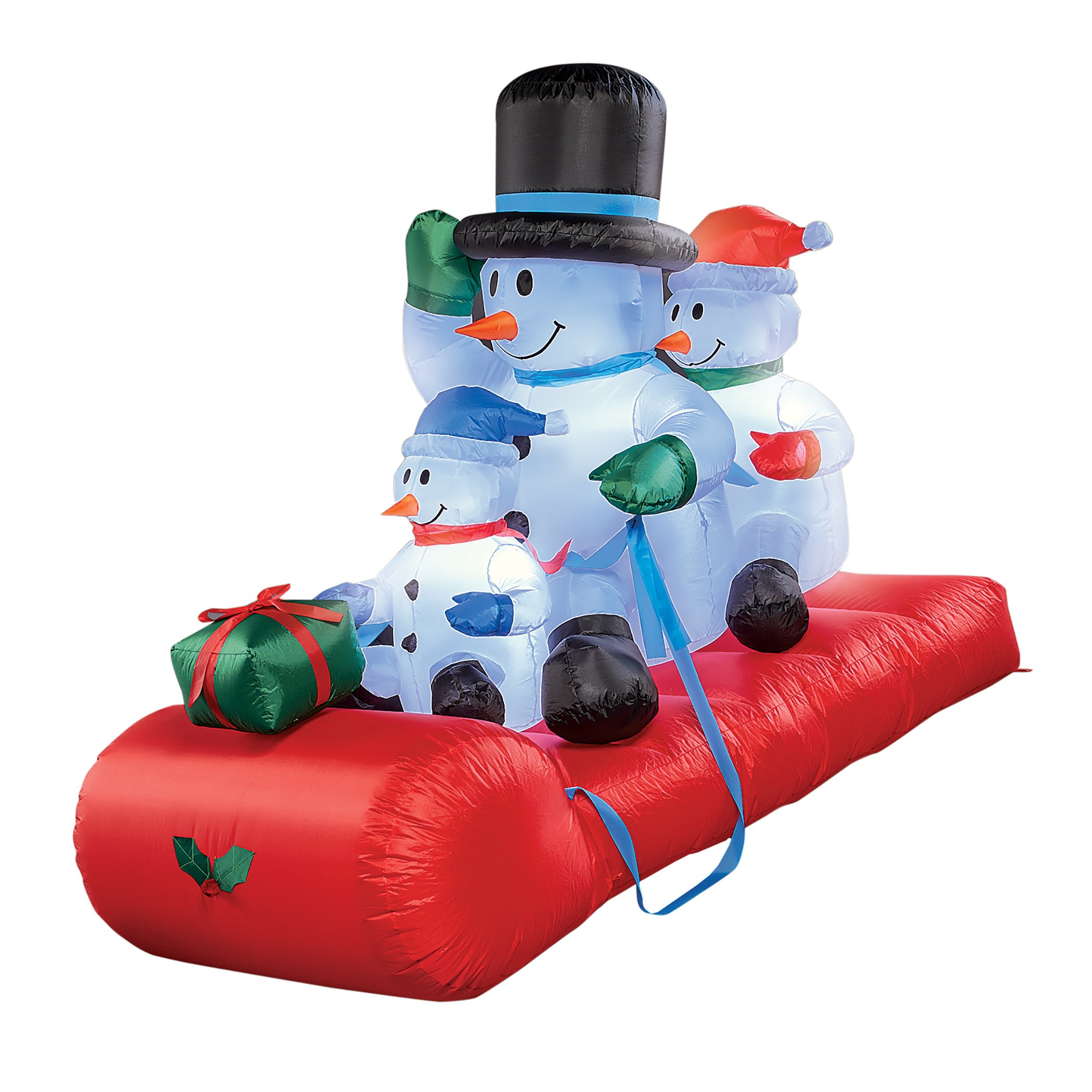 5-Foot Outdoor Snowman Family Sleigh Winter Holiday Inflatable 60 X 35 X 49