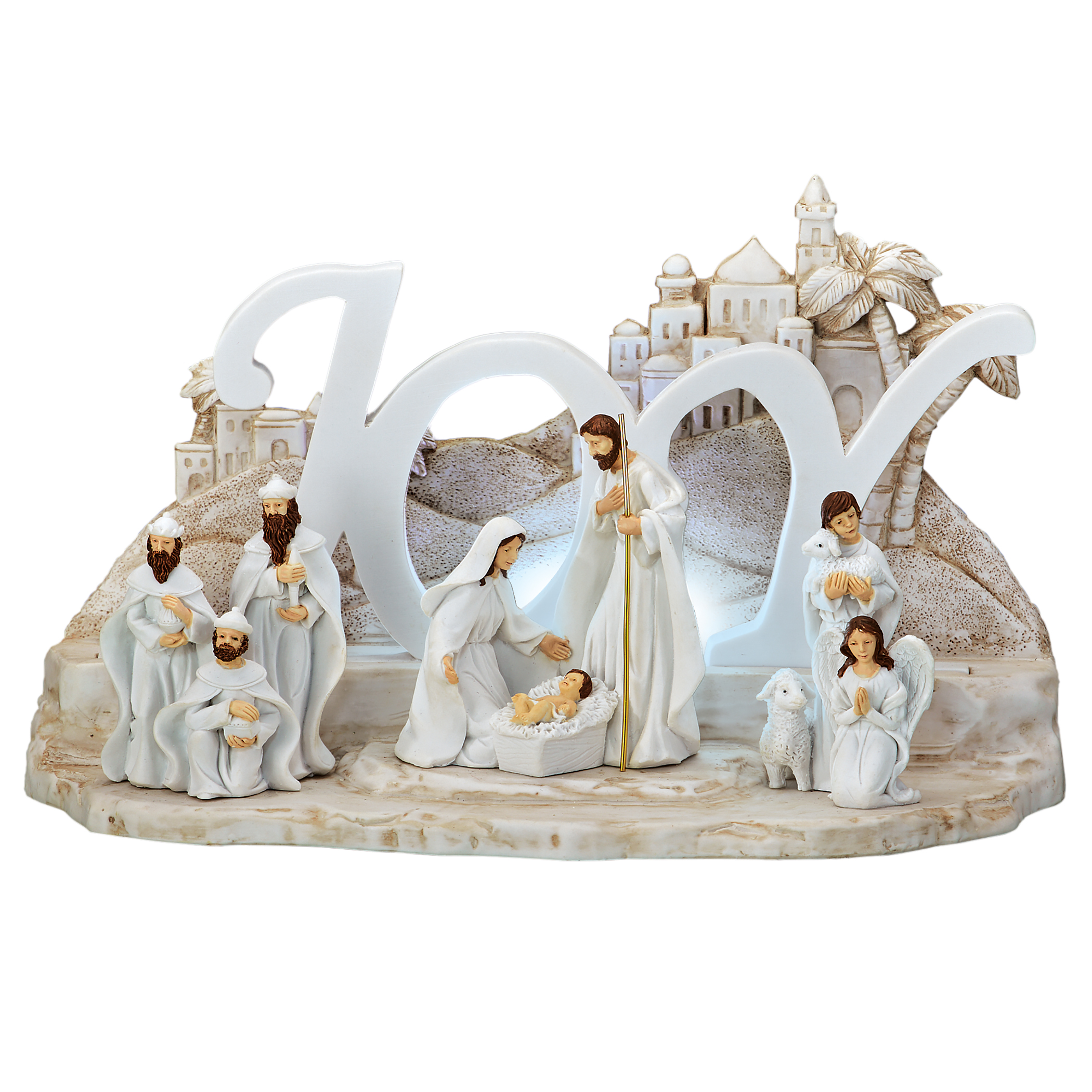 Hand-Painted Season of Joy Nativity Scene Tabletop Decor 8.5 X 3.75 X 5
