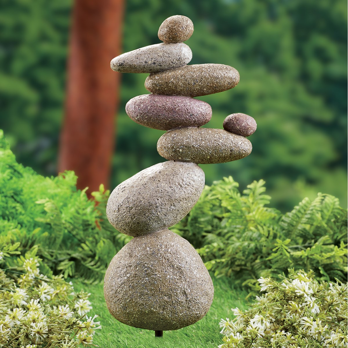 Balancing Stones Resin Outdoor Stake Sculpture Collections Etc.