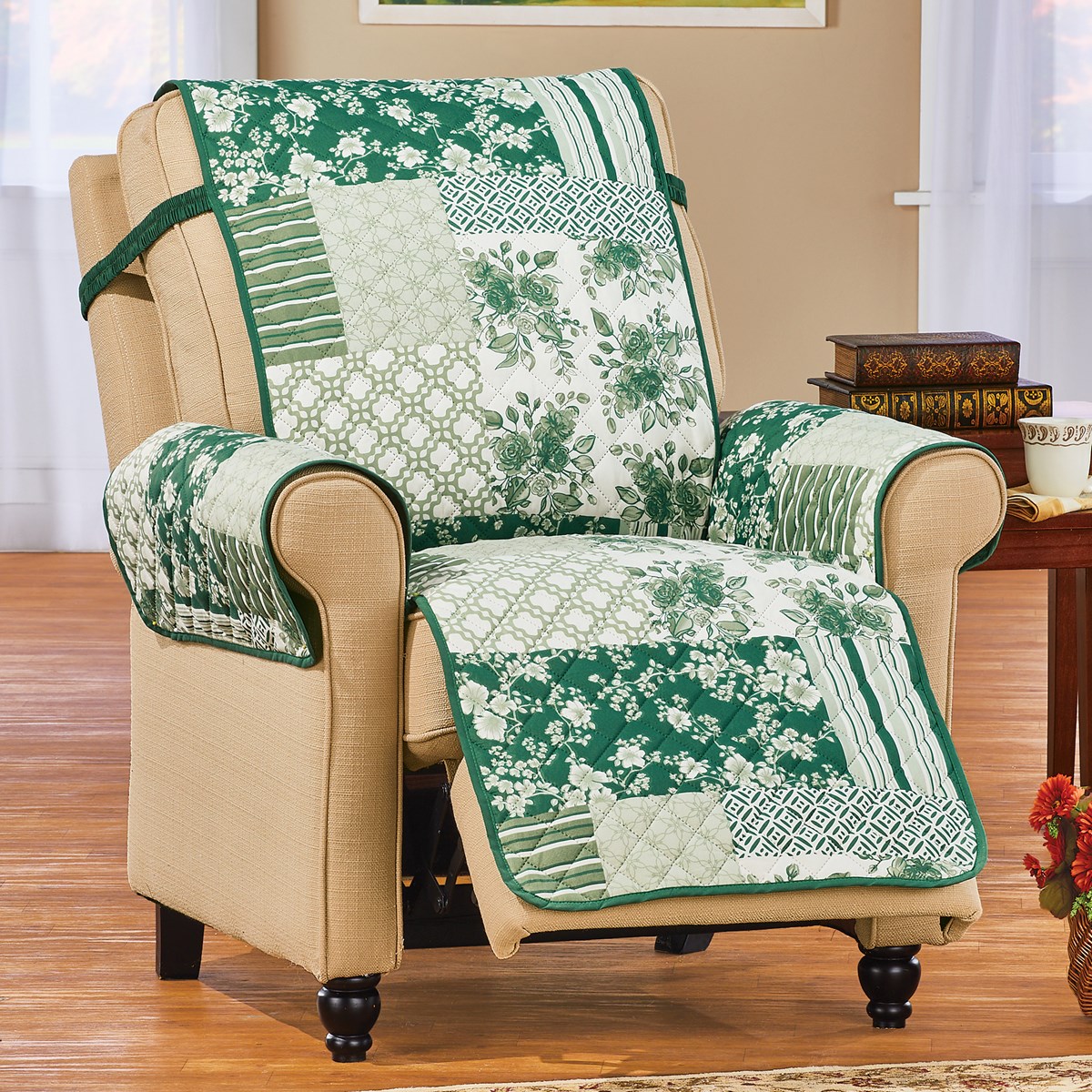 Plush Quilted Floral Patchwork Furniture Cover Collections Etc.