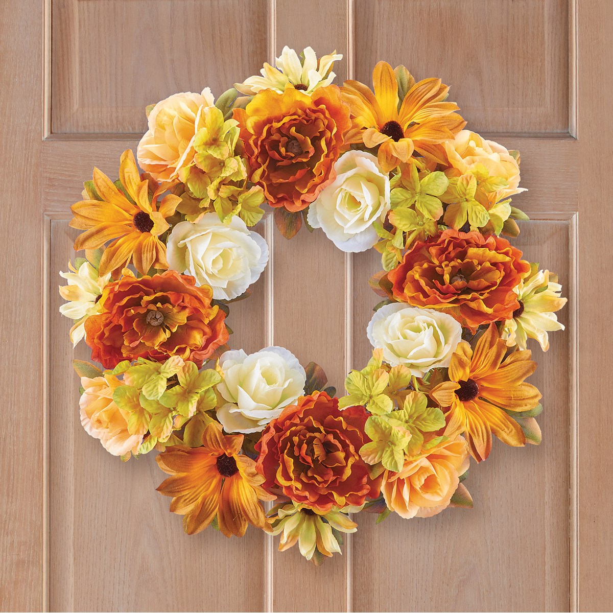Artificial Orange & Gold Flowers of Fall Door Wreath Collections Etc.