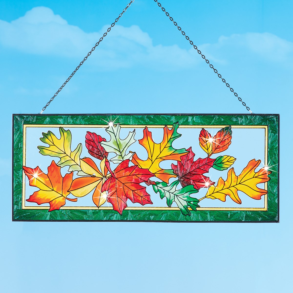 Colorful Fall Leaves & Stained Glass Styling Suncatcher Collections Etc.