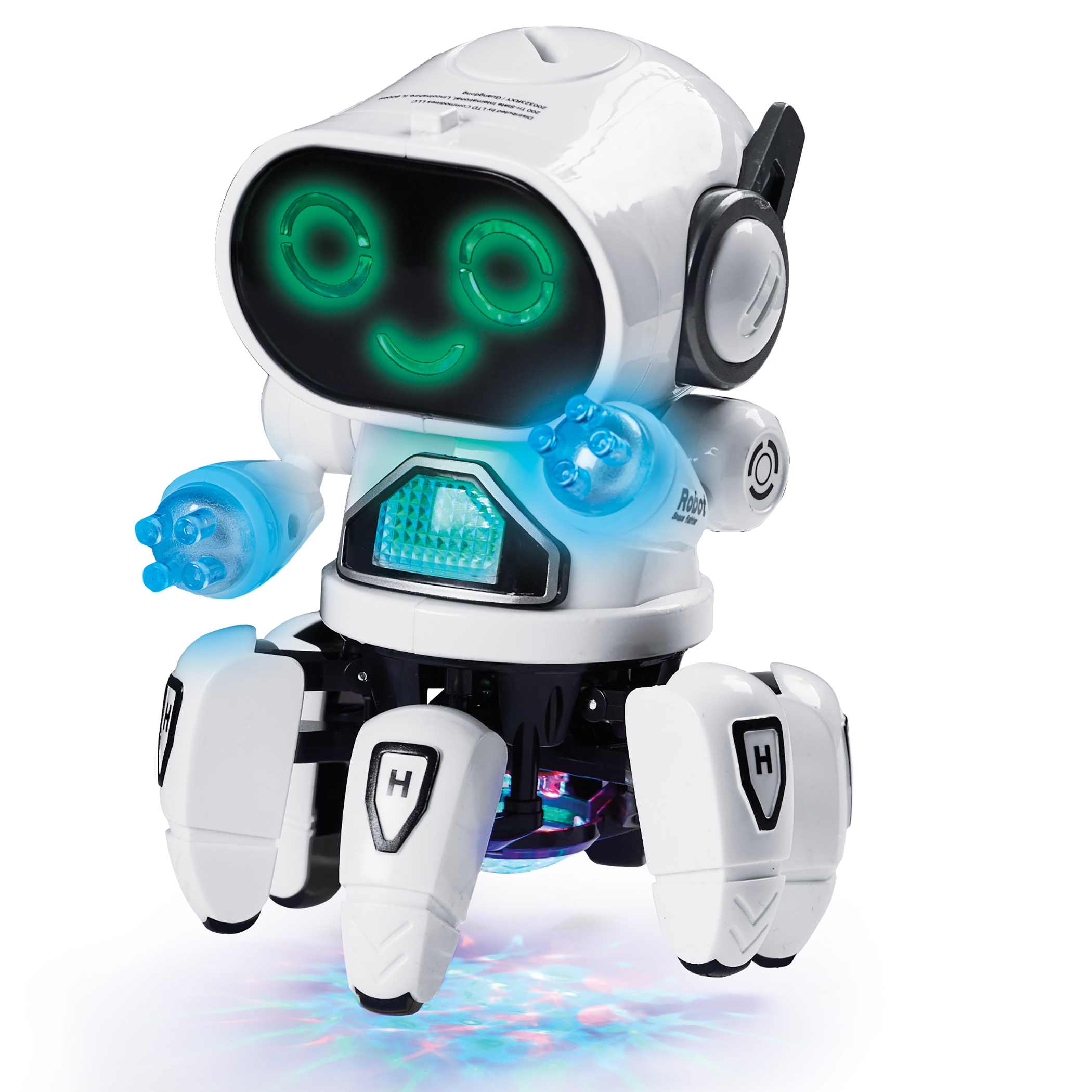 Flashing Lights & Dancing Electric Hexabot Robot Toy White