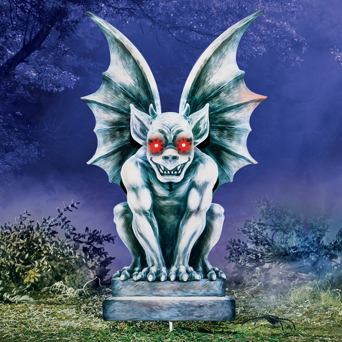 Ghoulish Glowing Red Eyes Gargoyle Halloween Lawn Stake Collections Etc.