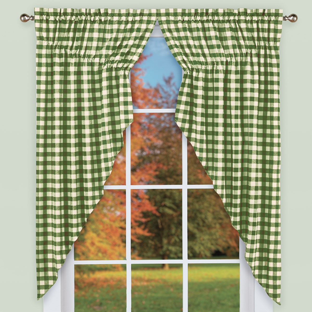 Buffalo Check Country Style Window Swag Curtain Set Collections Etc.