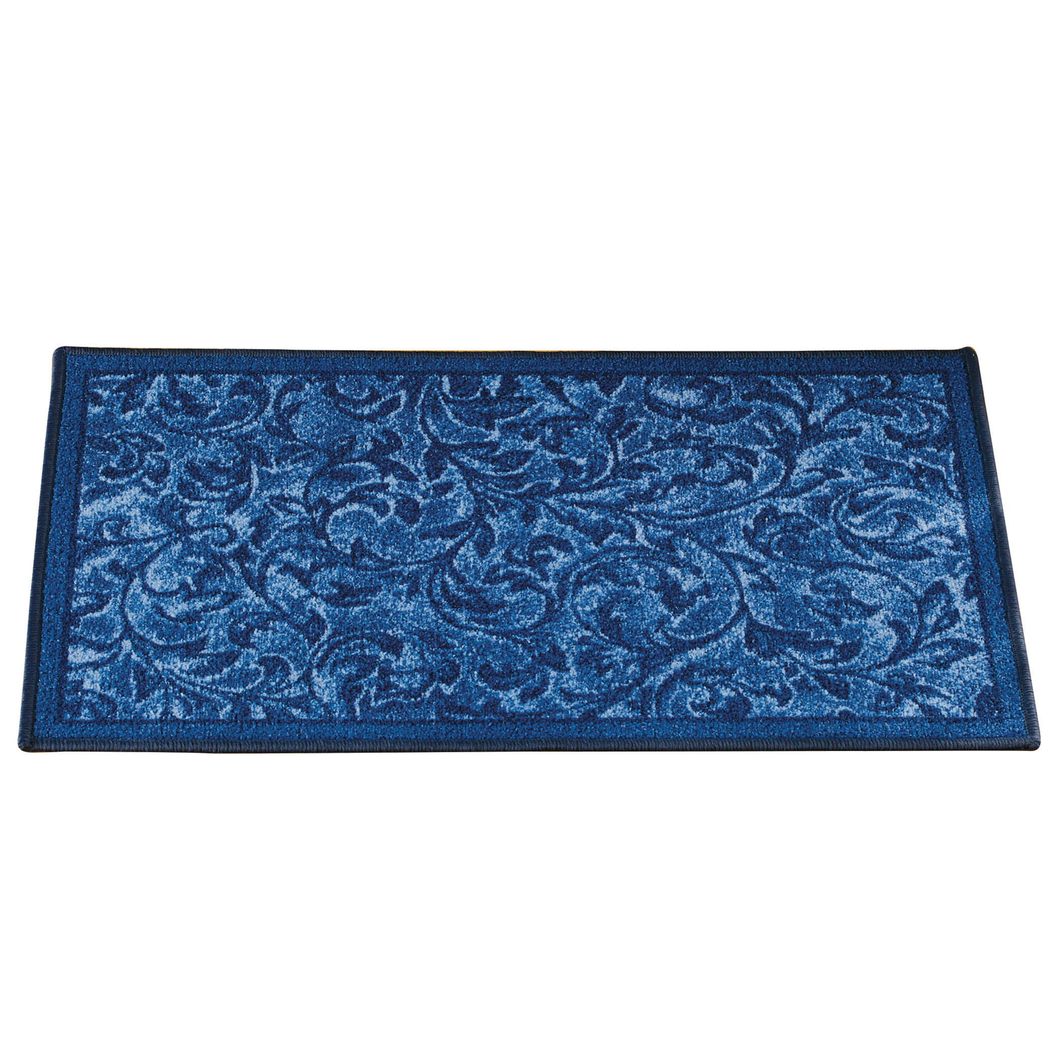 Siena Elegant Scrolling Leaf Design Accent Rug, Blue, 20" X 30"