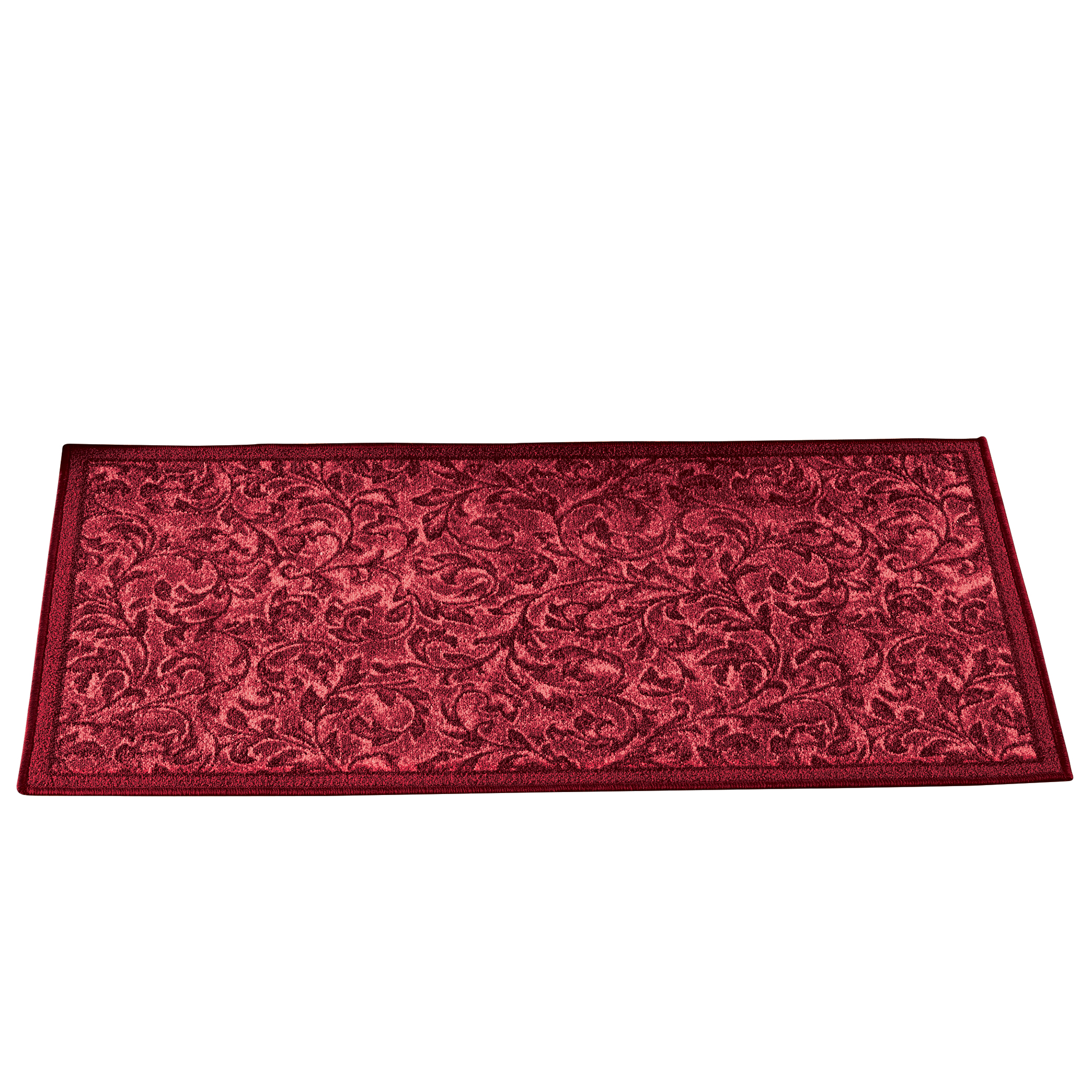 Siena Elegant Scrolling Leaf Design Accent Rug, Burgundy, 26" X 45"