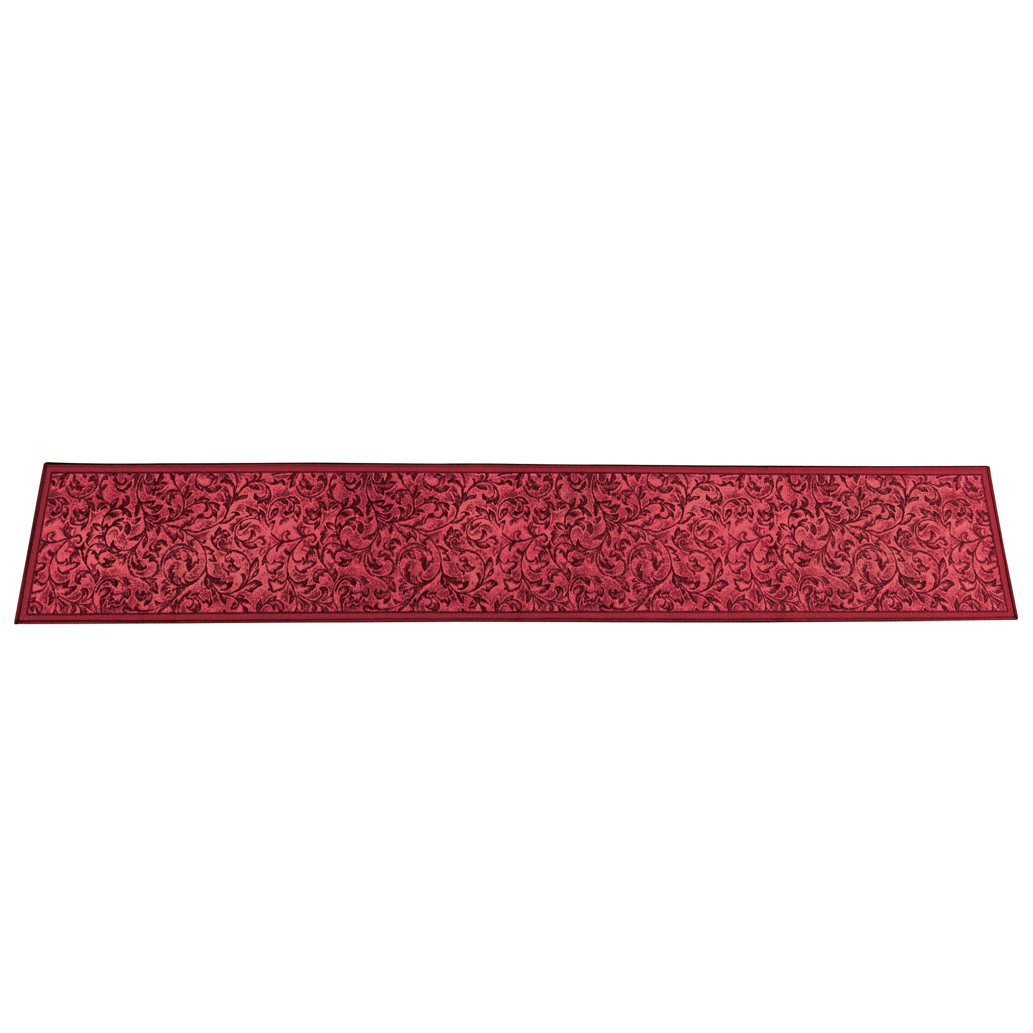 Elegant Siena Scrolling Leaf Design Extra Long Runner Rug, Burgundy, 20" X 120"
