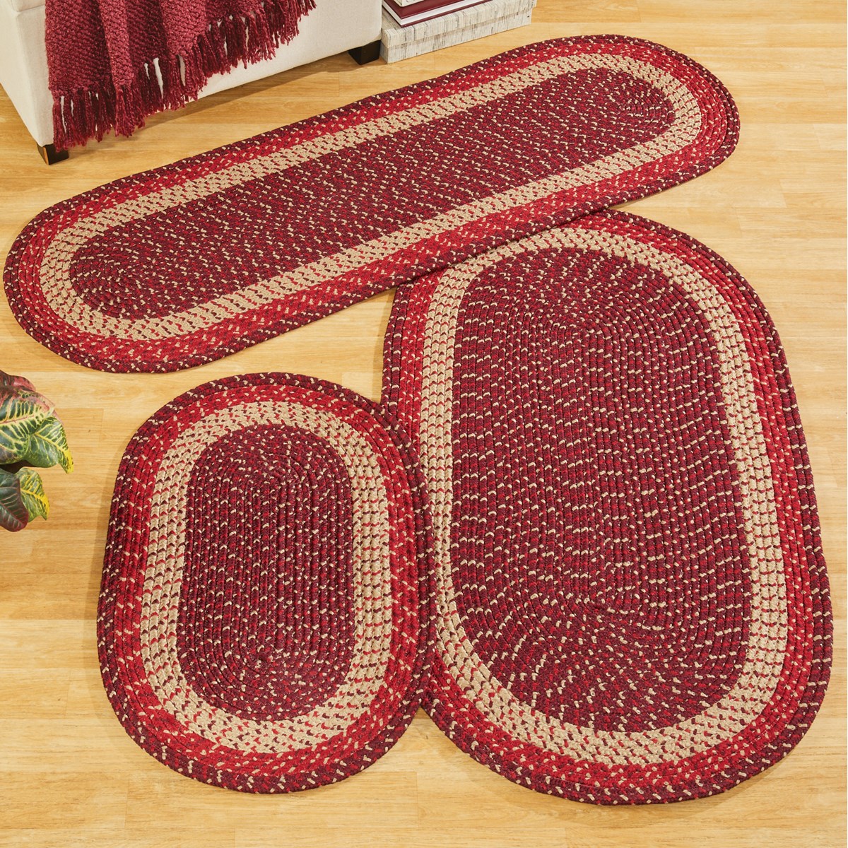 Rustic Style Classic Indoor Oval Braided Rug Collections Etc.