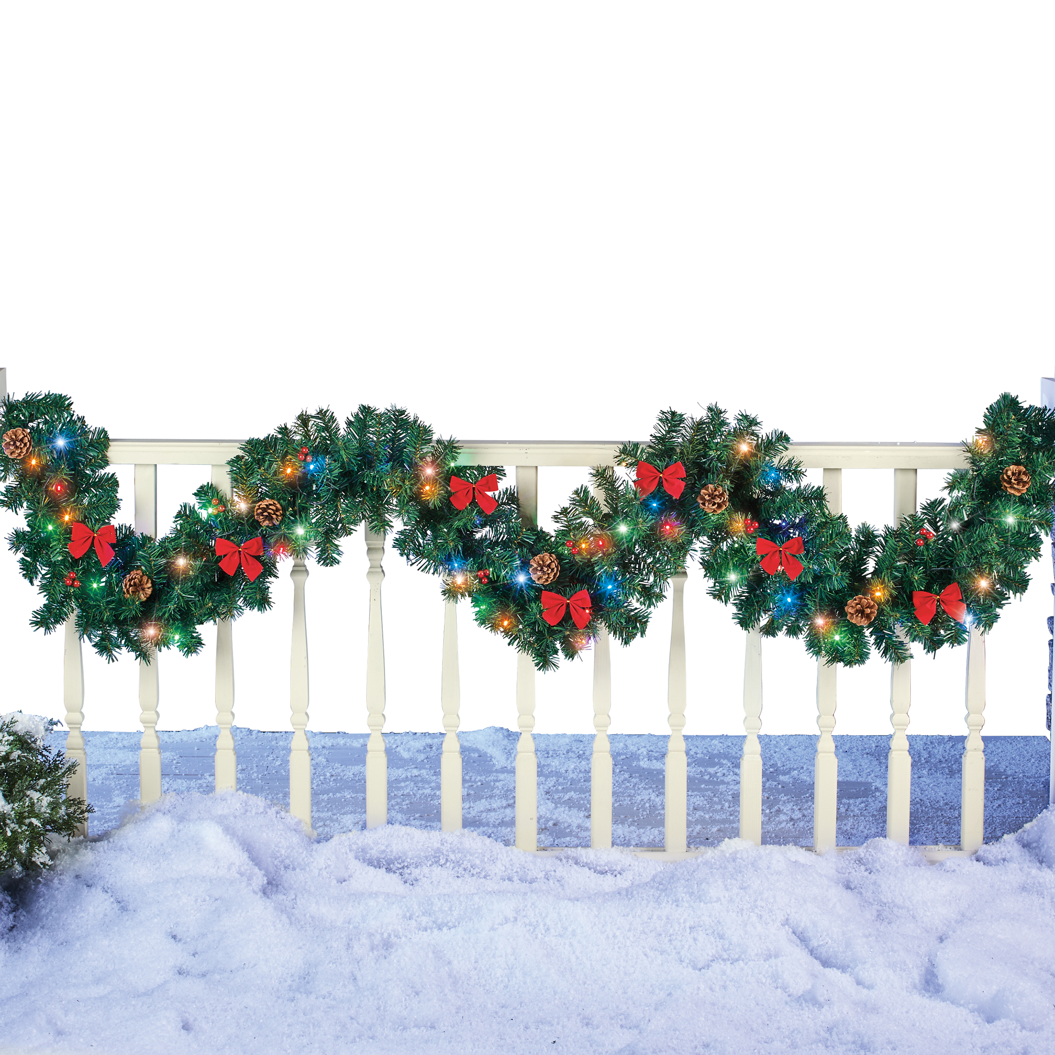 9-Foot Battery-Operated Colored Lighted Garland 105 X 9 X 3