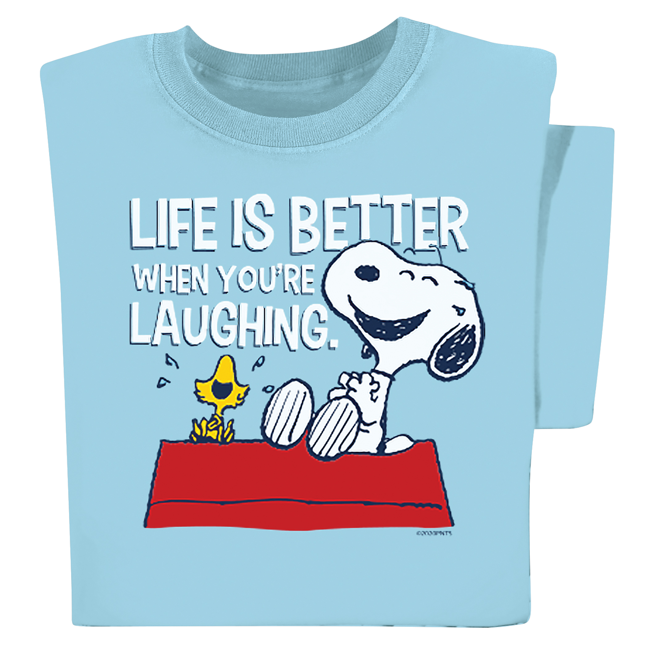 Snoopy Life is Better When You're Laughing T-Shirt Medium Sky Blue