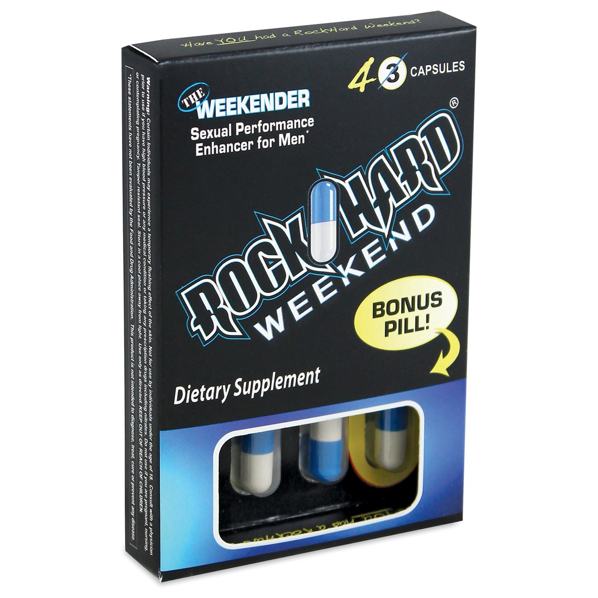 Rockhard Weekend Sexual Performance Capsules with Bonus Pill Collections Etc.
