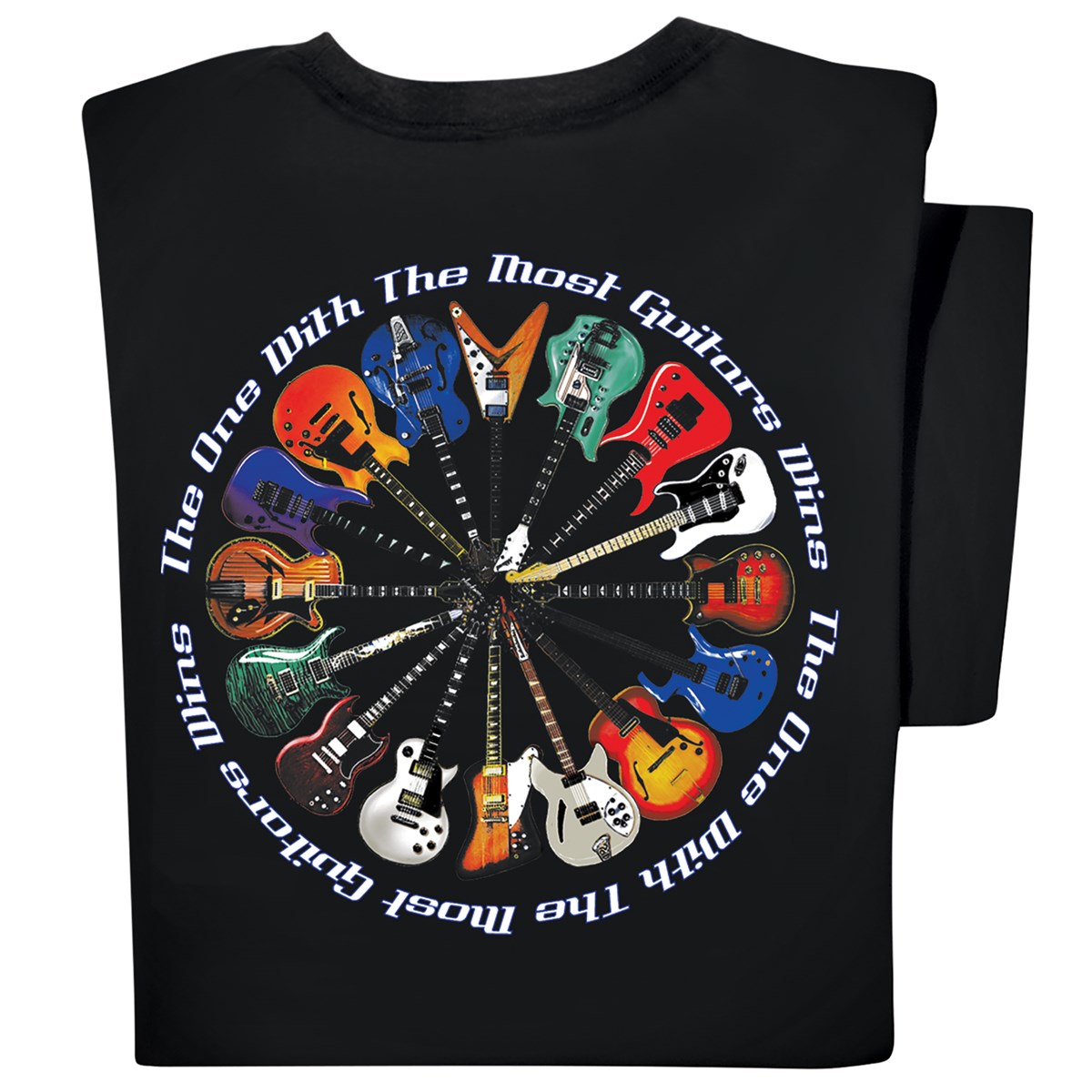 The One With The Most Guitars Wins Short Sleeve TShirt Collections Etc.