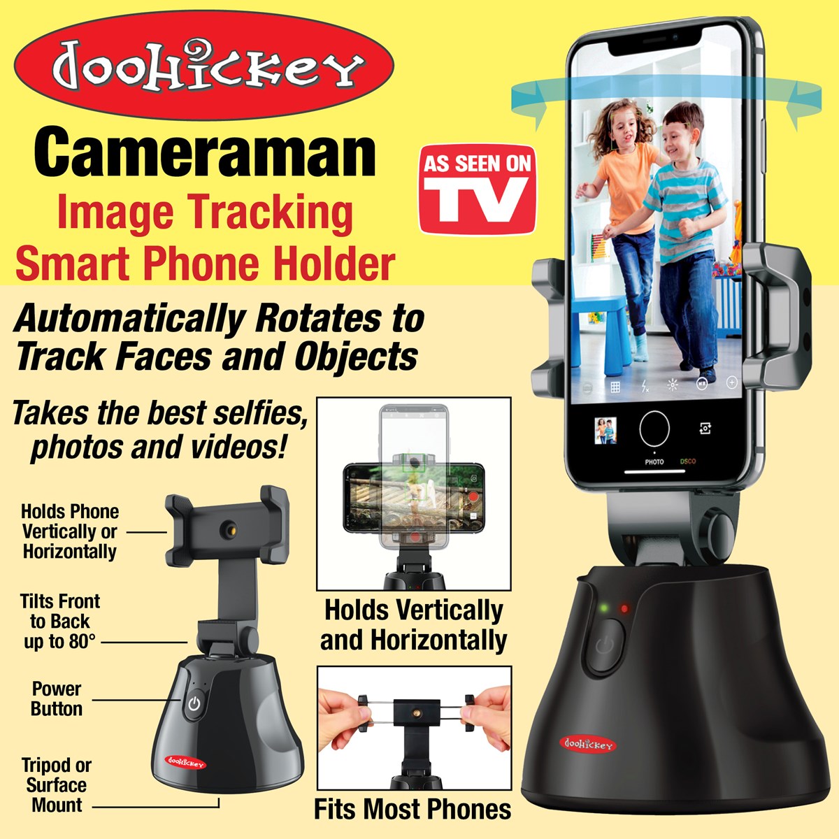 Doohickey Cameraman Image Tracking Smart Phone Holder Collections Etc.