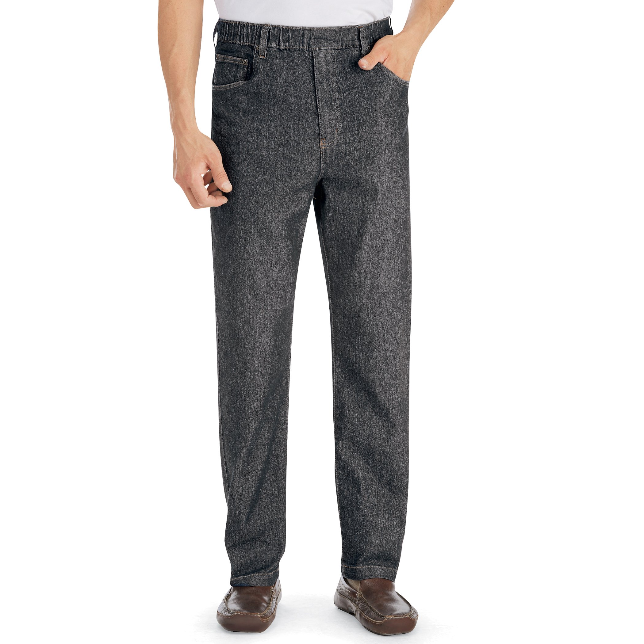 Men's Classic Denim Styling Cotton Pull-On Jeans - Picture 3 of 17