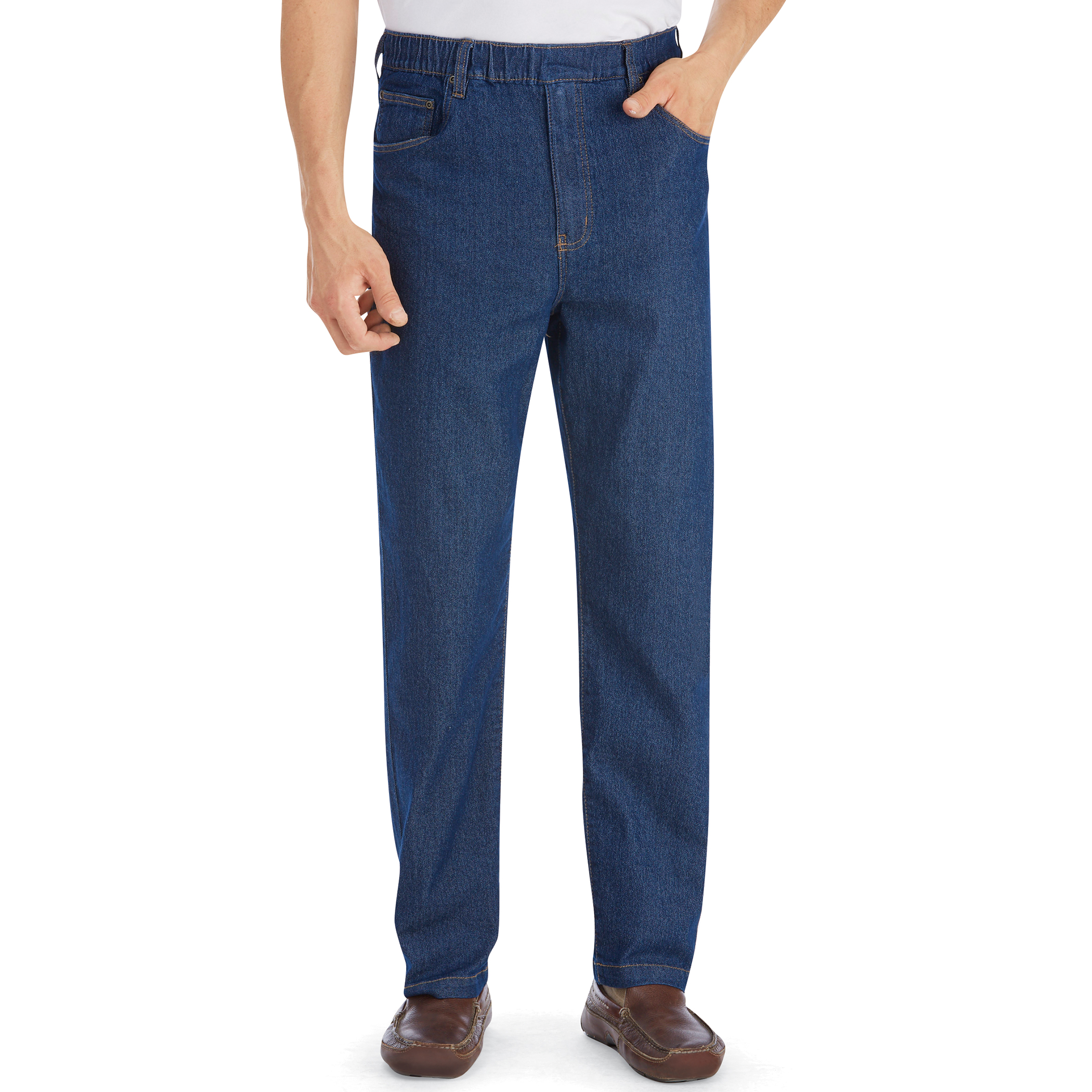 Men's Classic Denim Styling Cotton Pull-On Jeans - Picture 1 of 17
