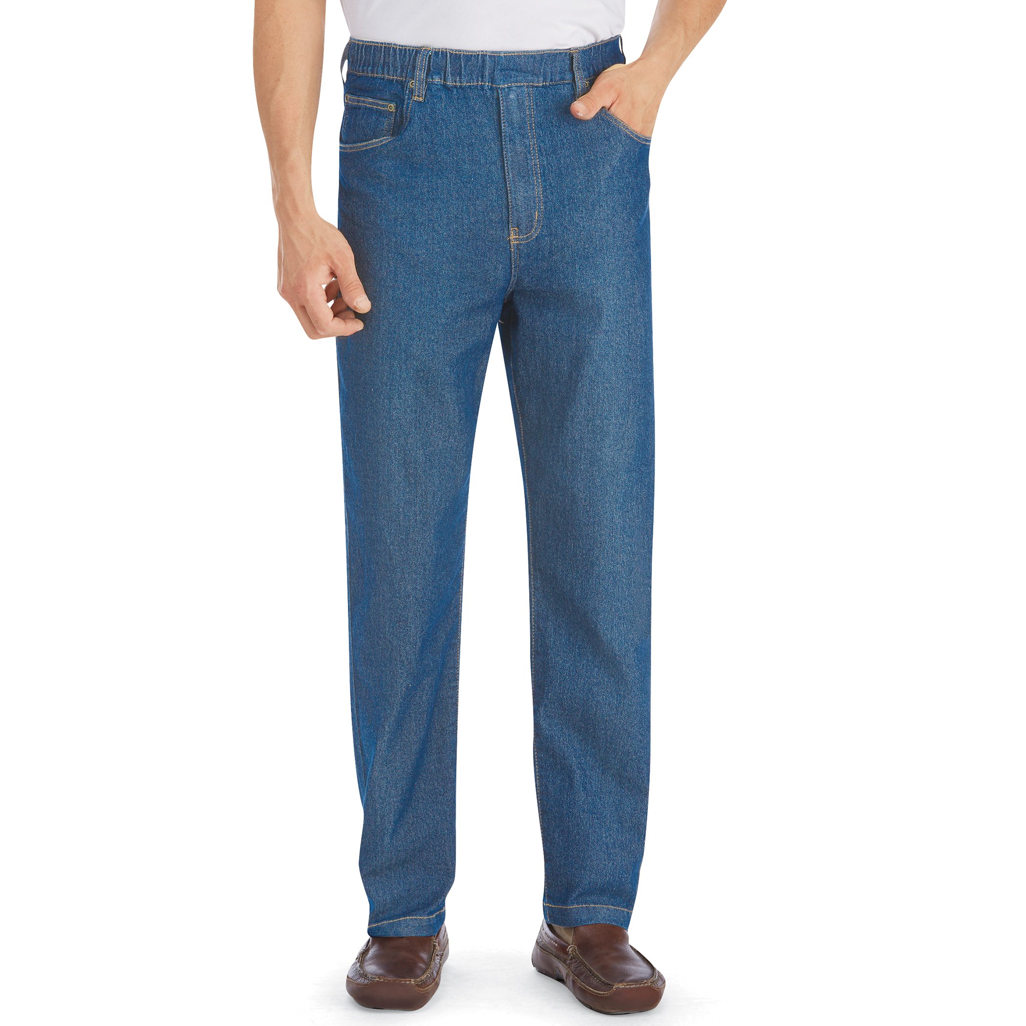 Men's Classic Denim Styling Cotton Pull-On Jeans - Picture 10 of 17