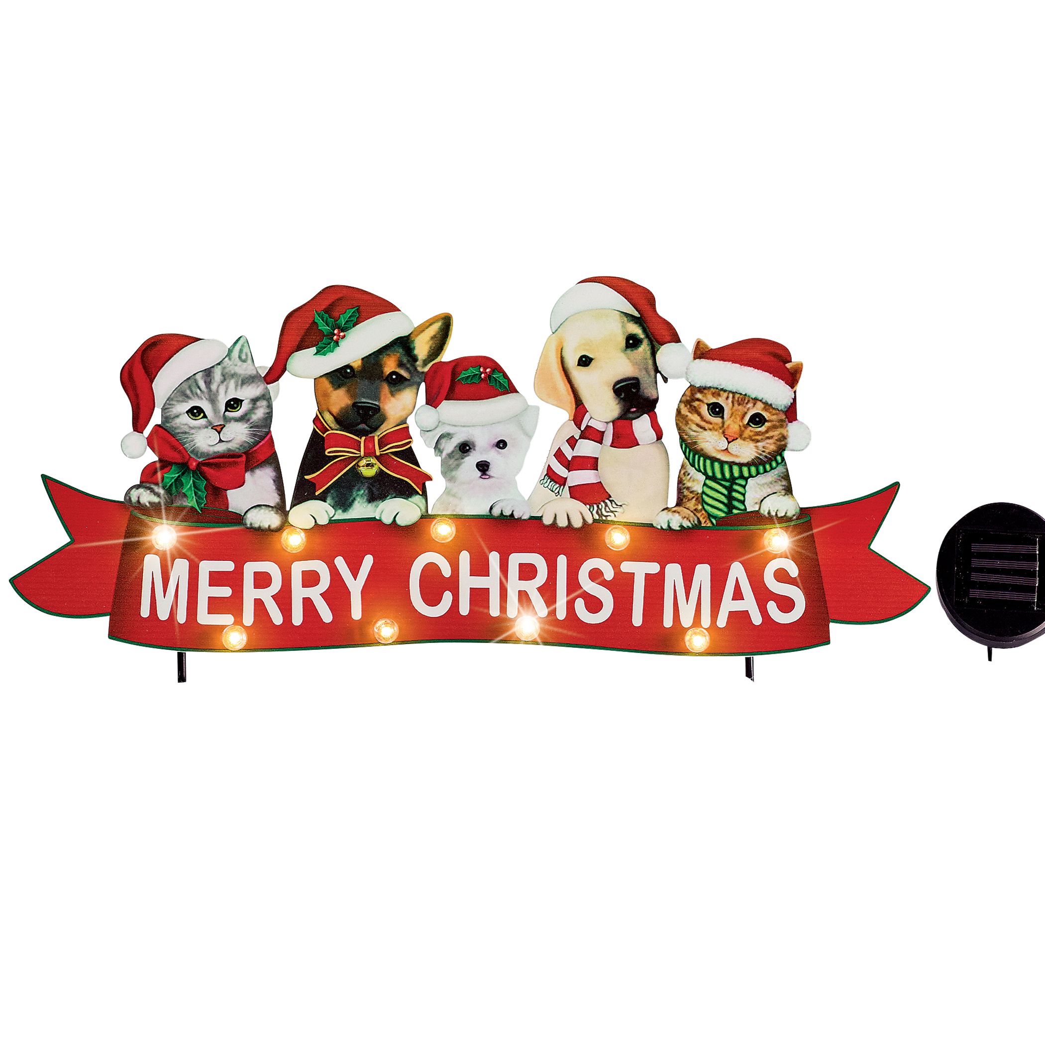 Solar Powered Merry Christmas Pet Garden Stake