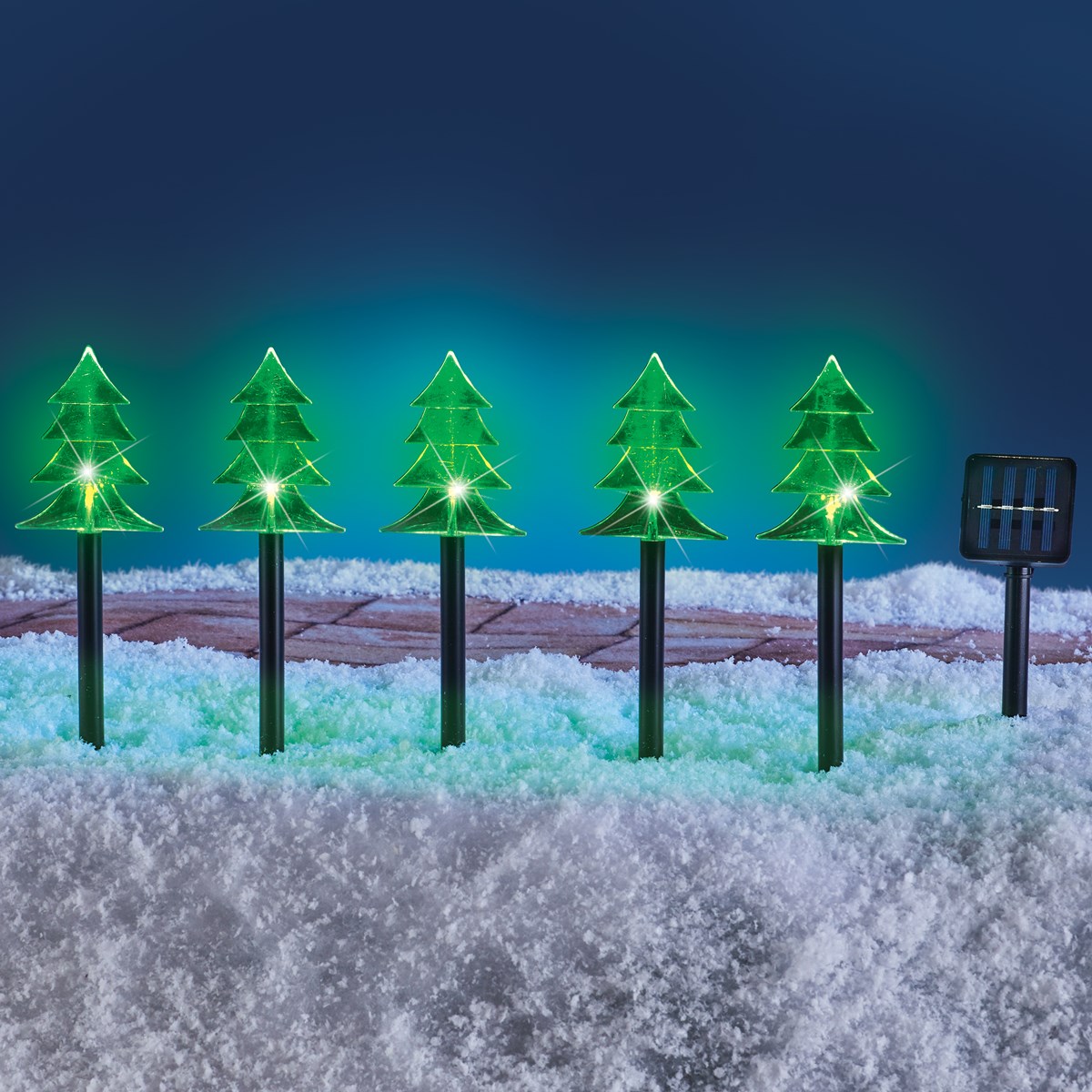 Solar Christmas Tree Pathway Stake Lights Set of 5 Collections Etc.