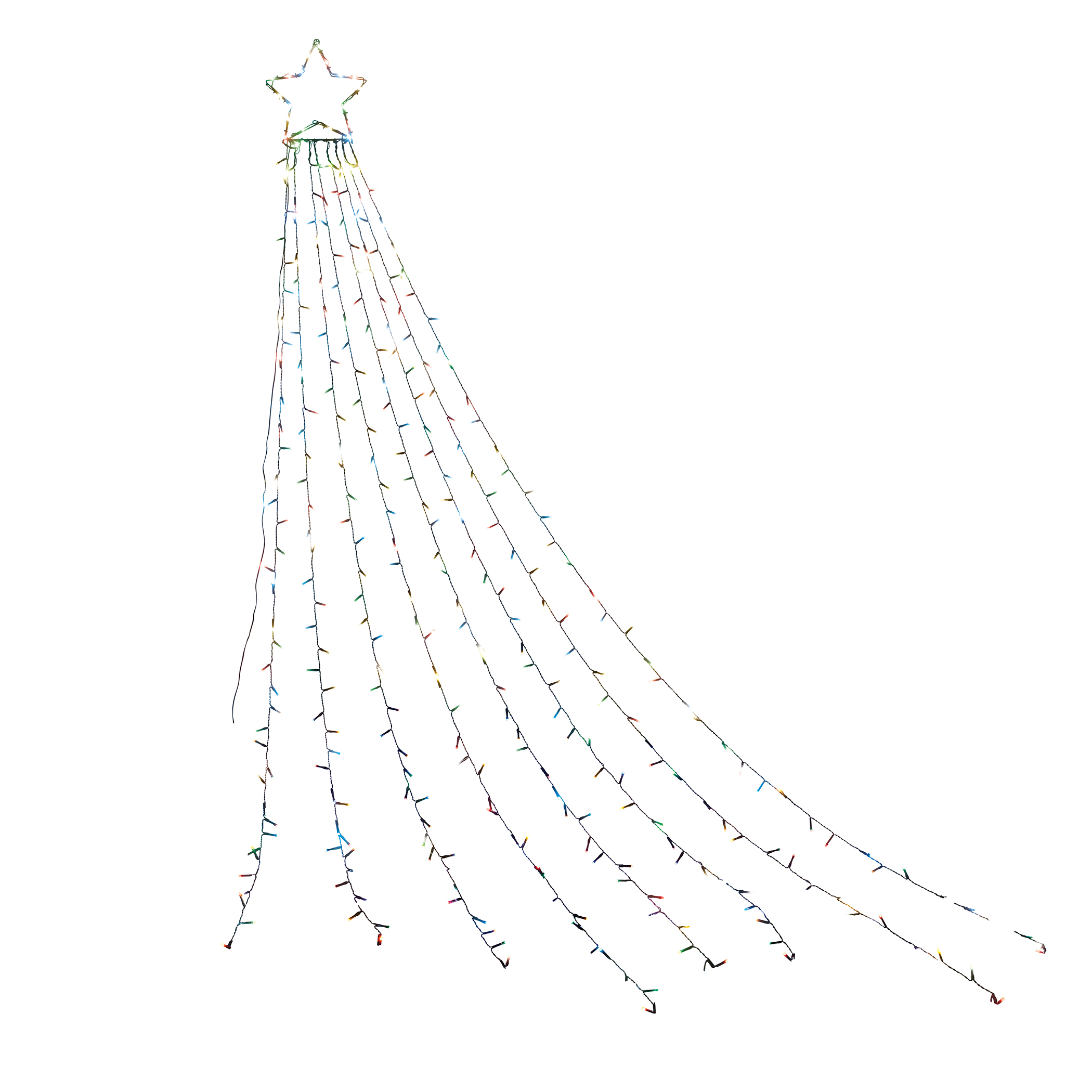 Solar Powered Star with 8 Light Strings - 320 LED Lights NO SIZE