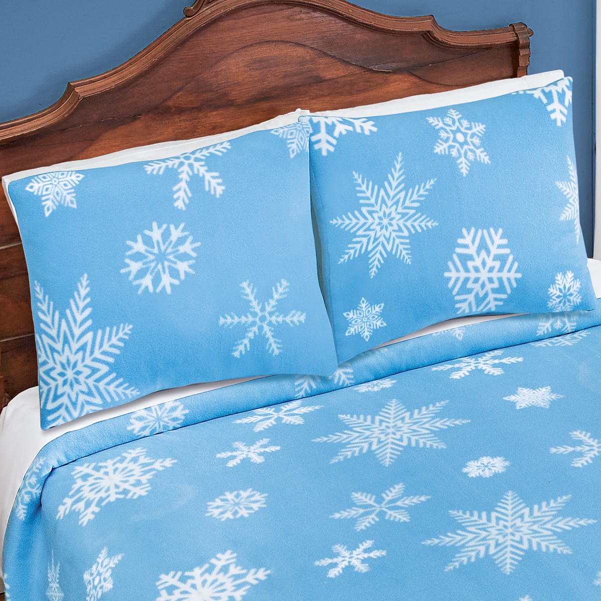 Winter Snowflake Ultra Cozy Fleece Pillow Sham Collections Etc.