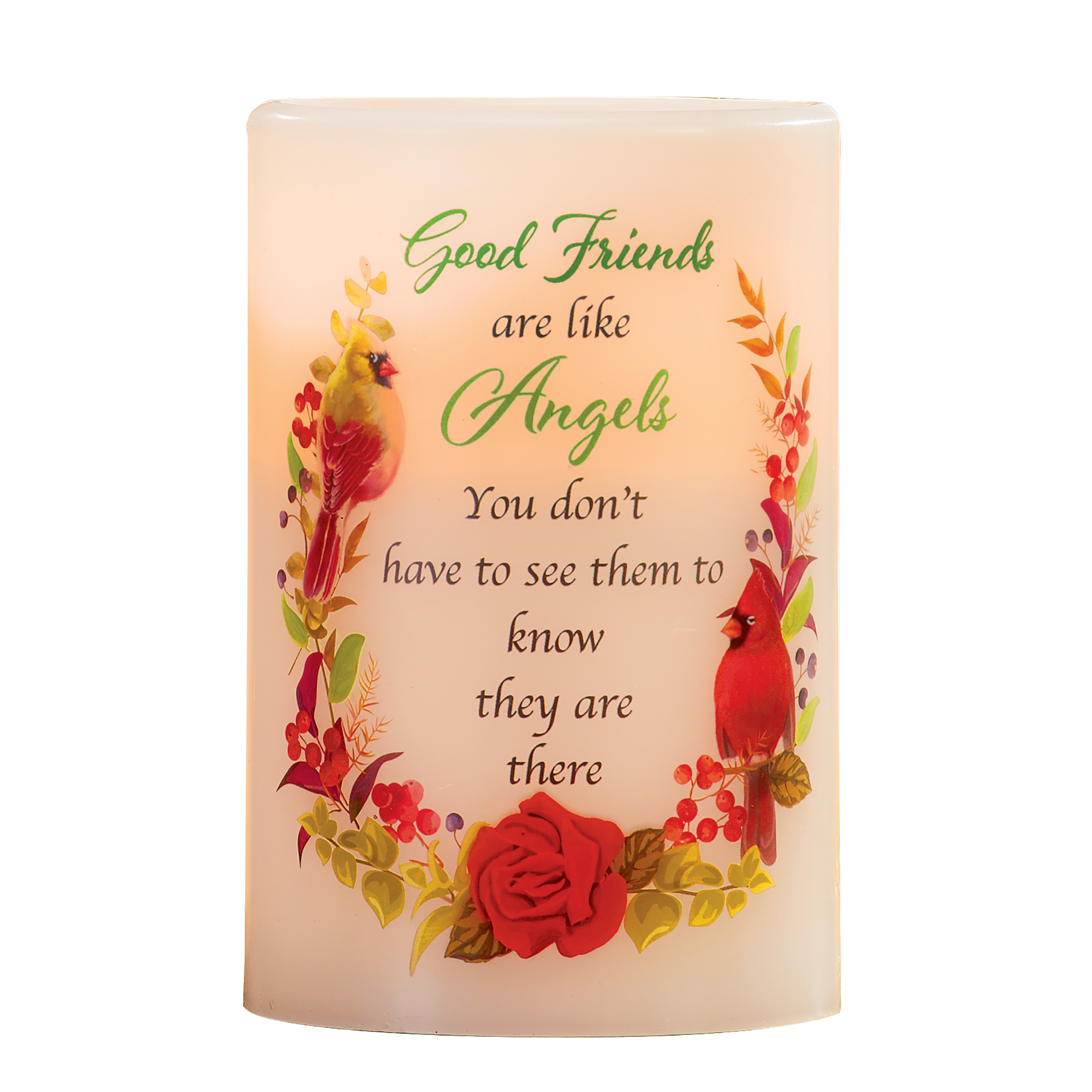 Good Friends Are Like Angels LED Flameless Candle 4 X 4 X 6