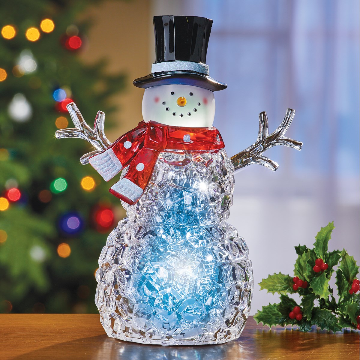 ColorChanging LED Lighted Tabletop Snowman Décor Collections Etc.