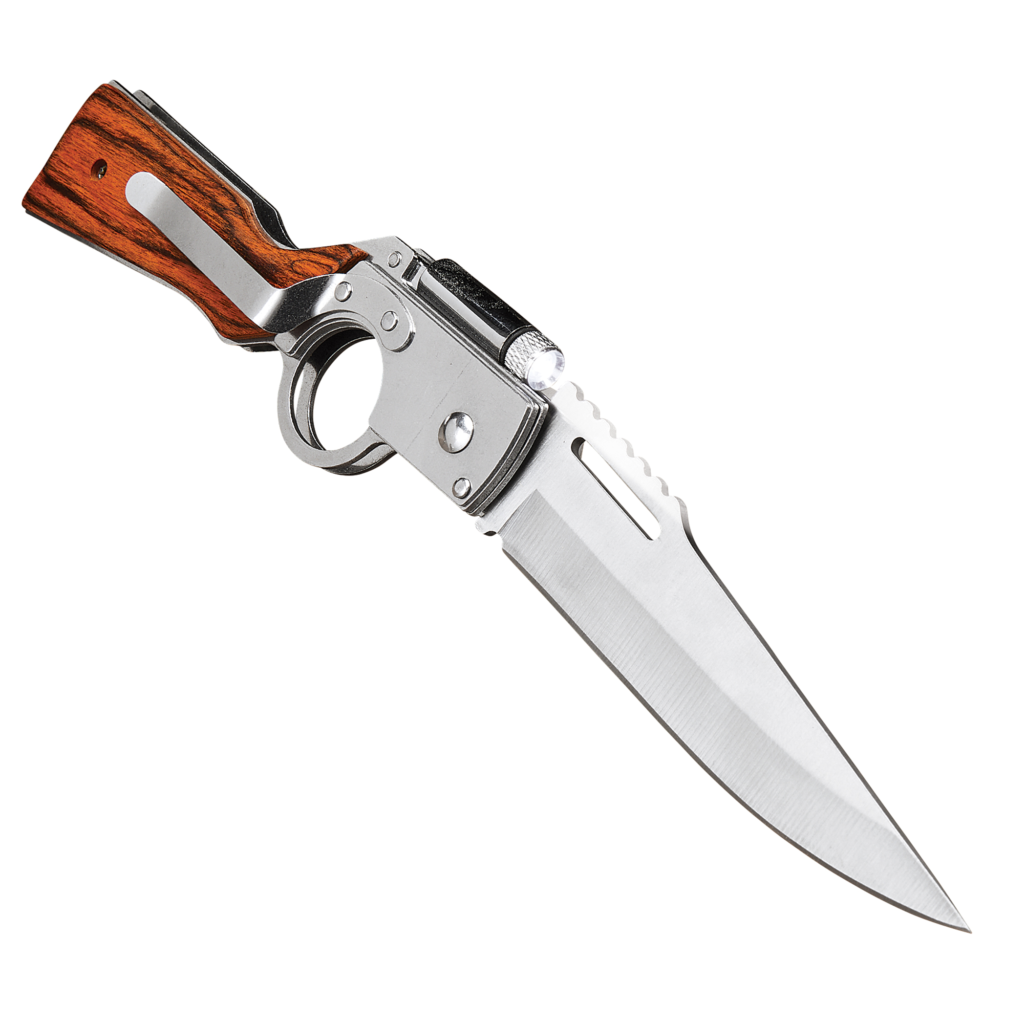 Rifle-Shaped Folding Knife with LED Light and Carrying Case