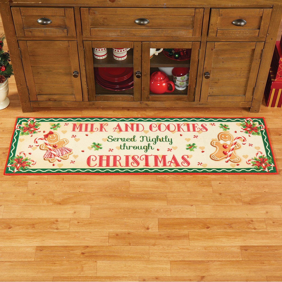 Milk and Cookies Through Christmas Floor Runner Rug Collections Etc.