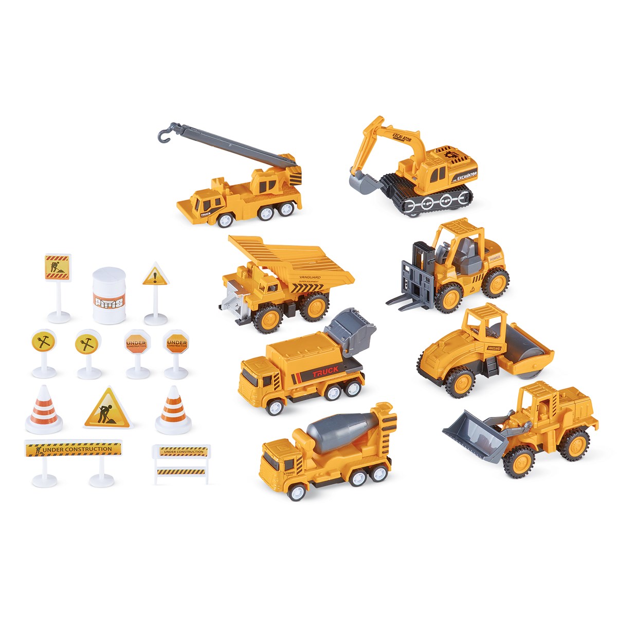 20Piece Die Cast Construction Set with Play Mat Collections Etc.