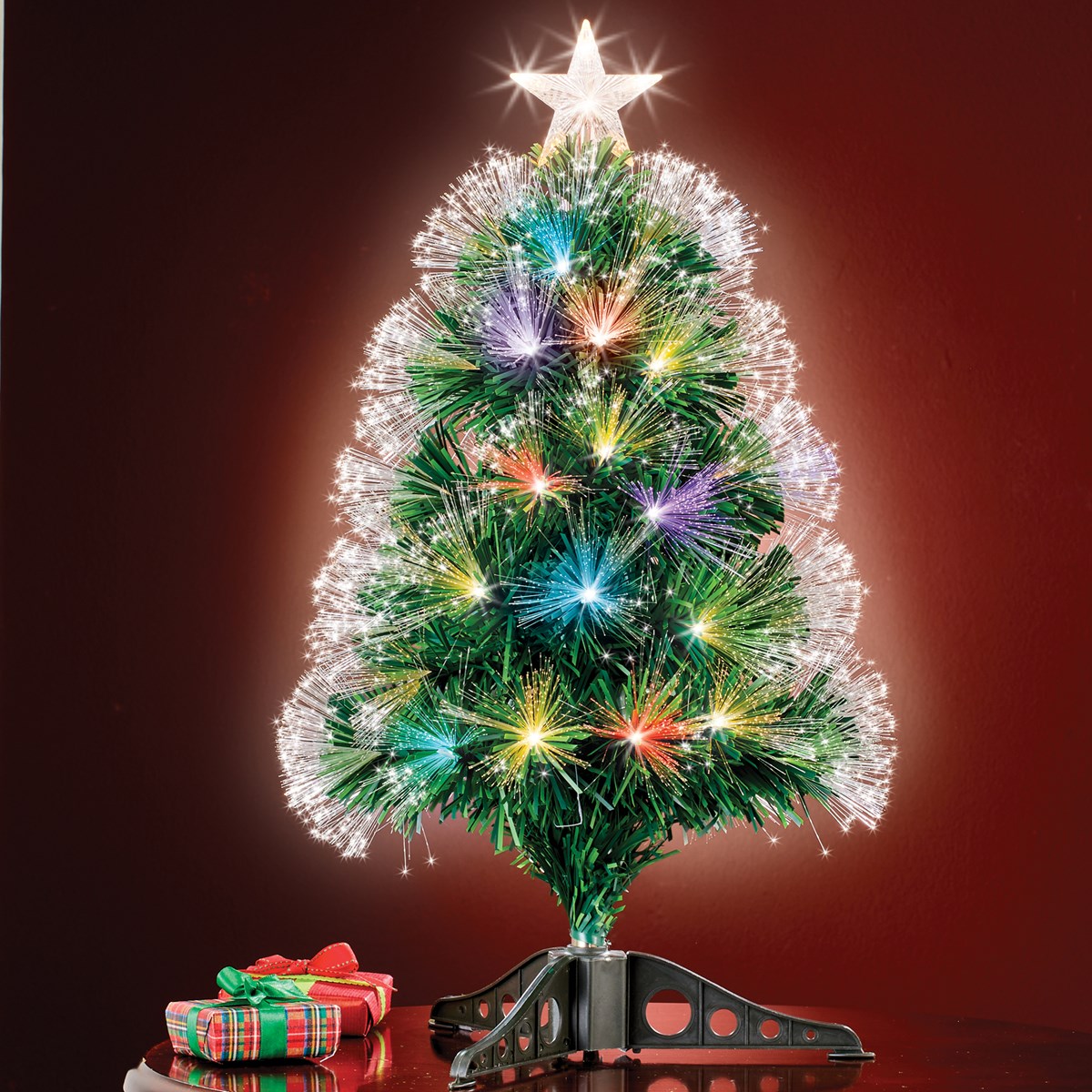 2Foot Fiber Optic Color Changing Tabletop Christmas Tree Collections