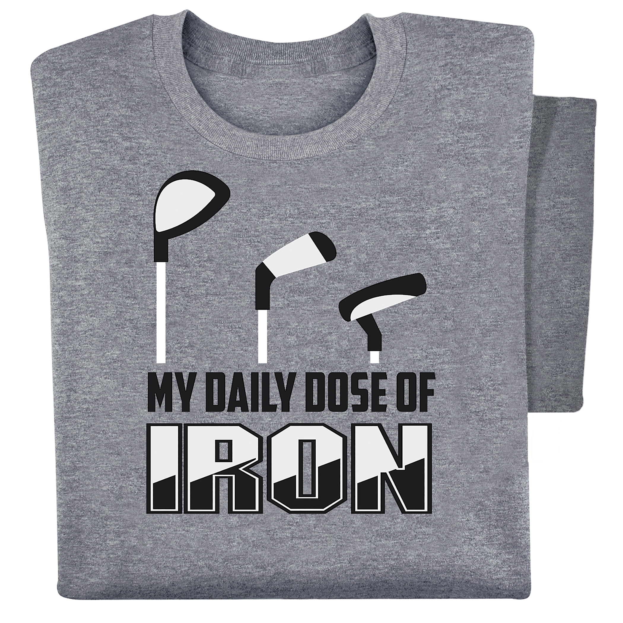 My Daily Dose Of Iron Cotton Golf T-Shirt Large Dark Heather