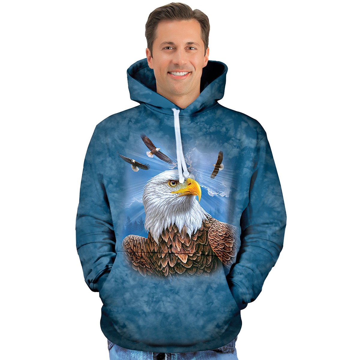 Grand Majestic Bald Eagle Drawstring Hoodie Collections Etc.