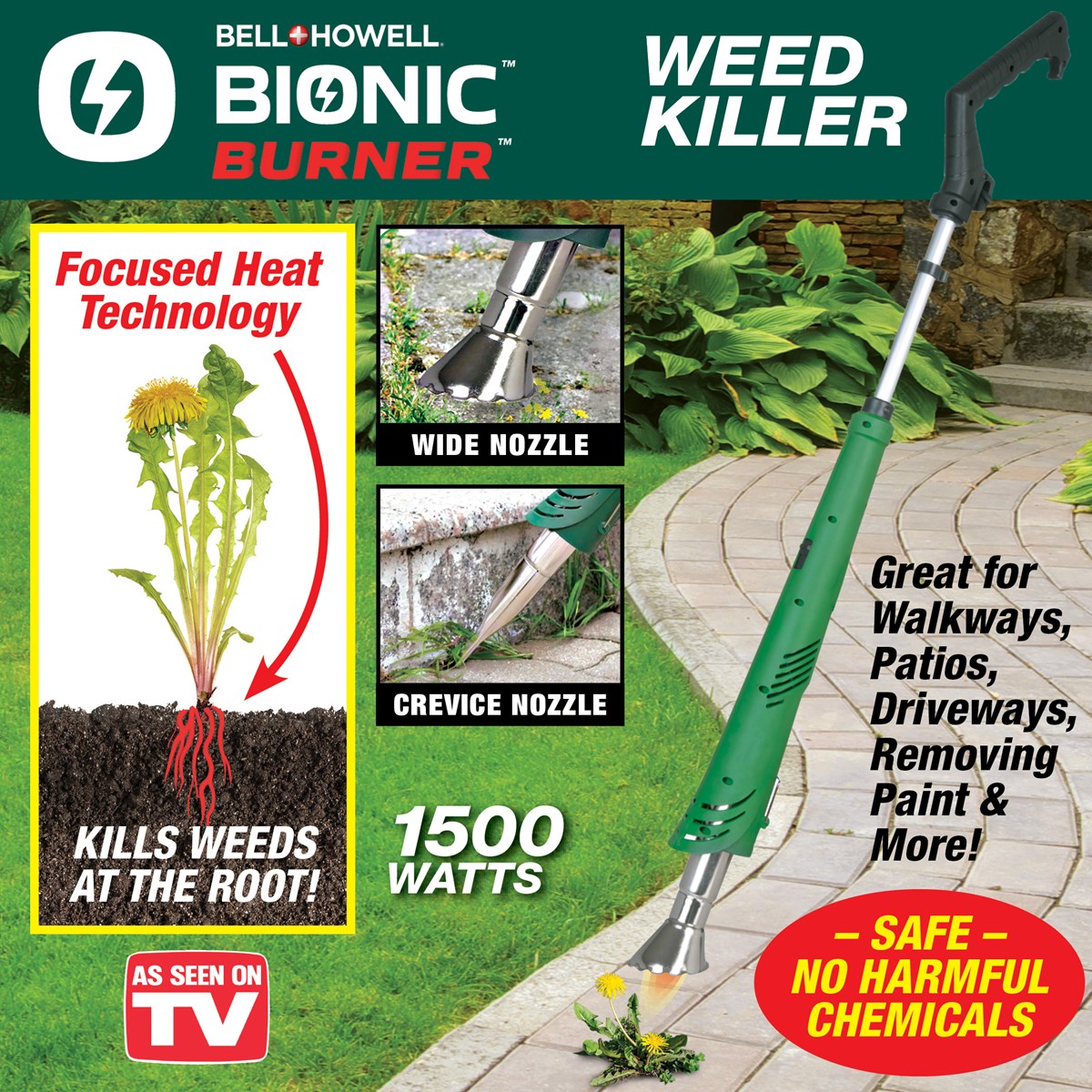 Bell & Howell Bionic Burner Weed Killer with Focused Heat Technology