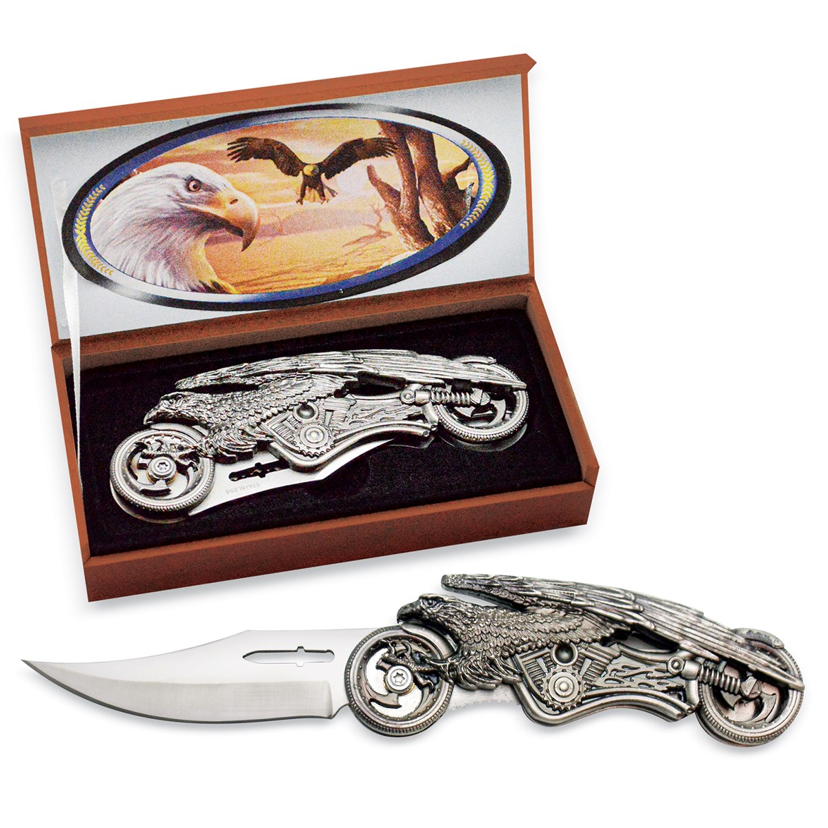Eagle Motorcycle Knife with Presentation Case Collections Etc.