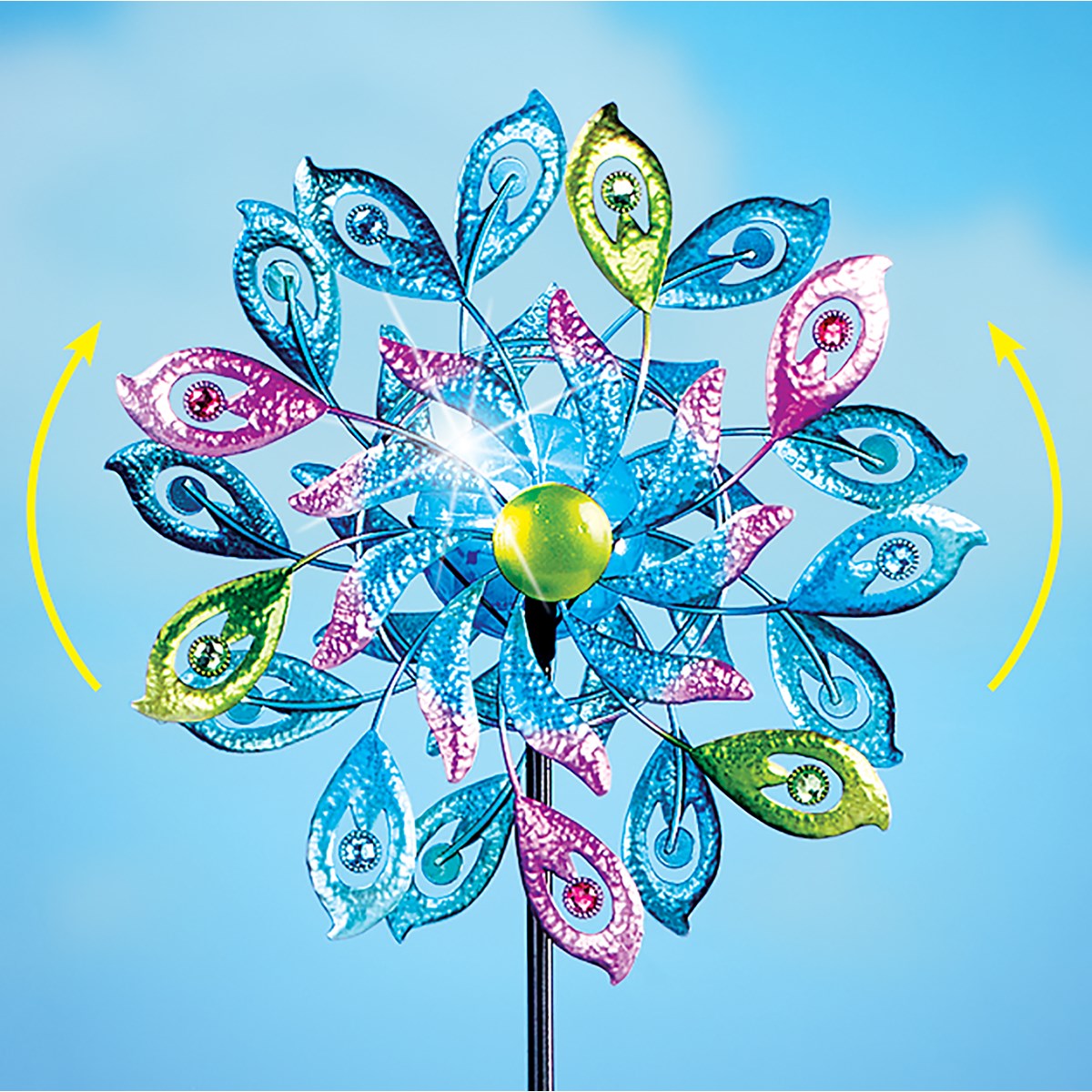 Solar DoubleSided Peacock Wind Spinner Garden Stake Collections Etc.