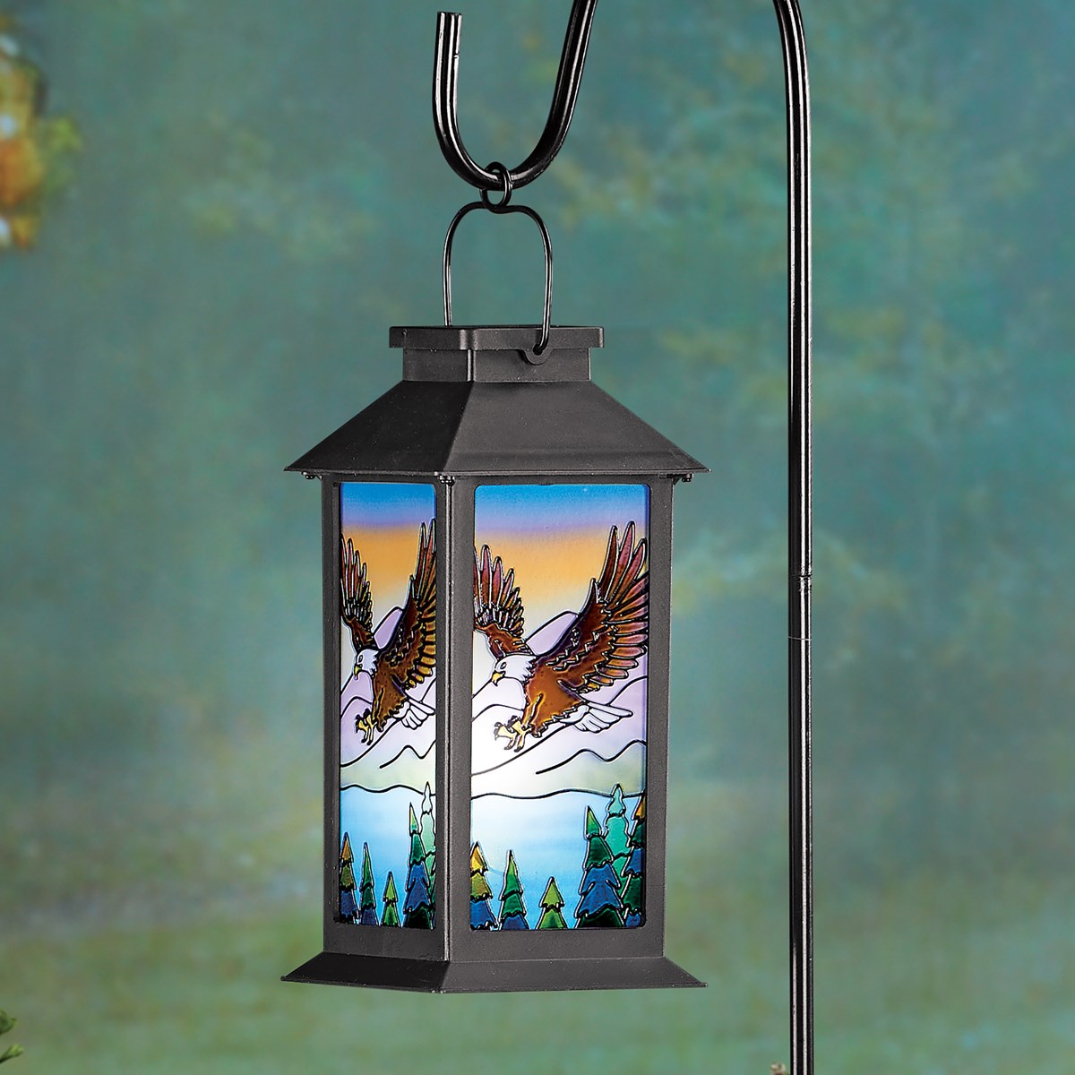 Solar Powered Eagle Lantern with Shepherd's Hook Collections Etc.