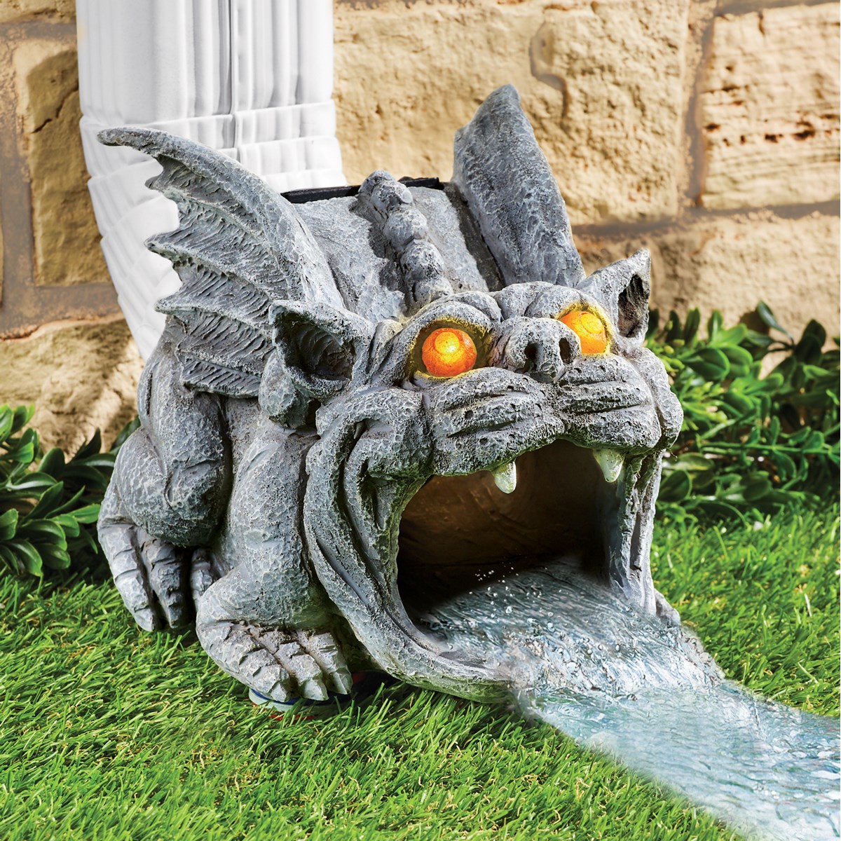 Decorative Solar Gargoyle Gutter Downspout Extension Statue