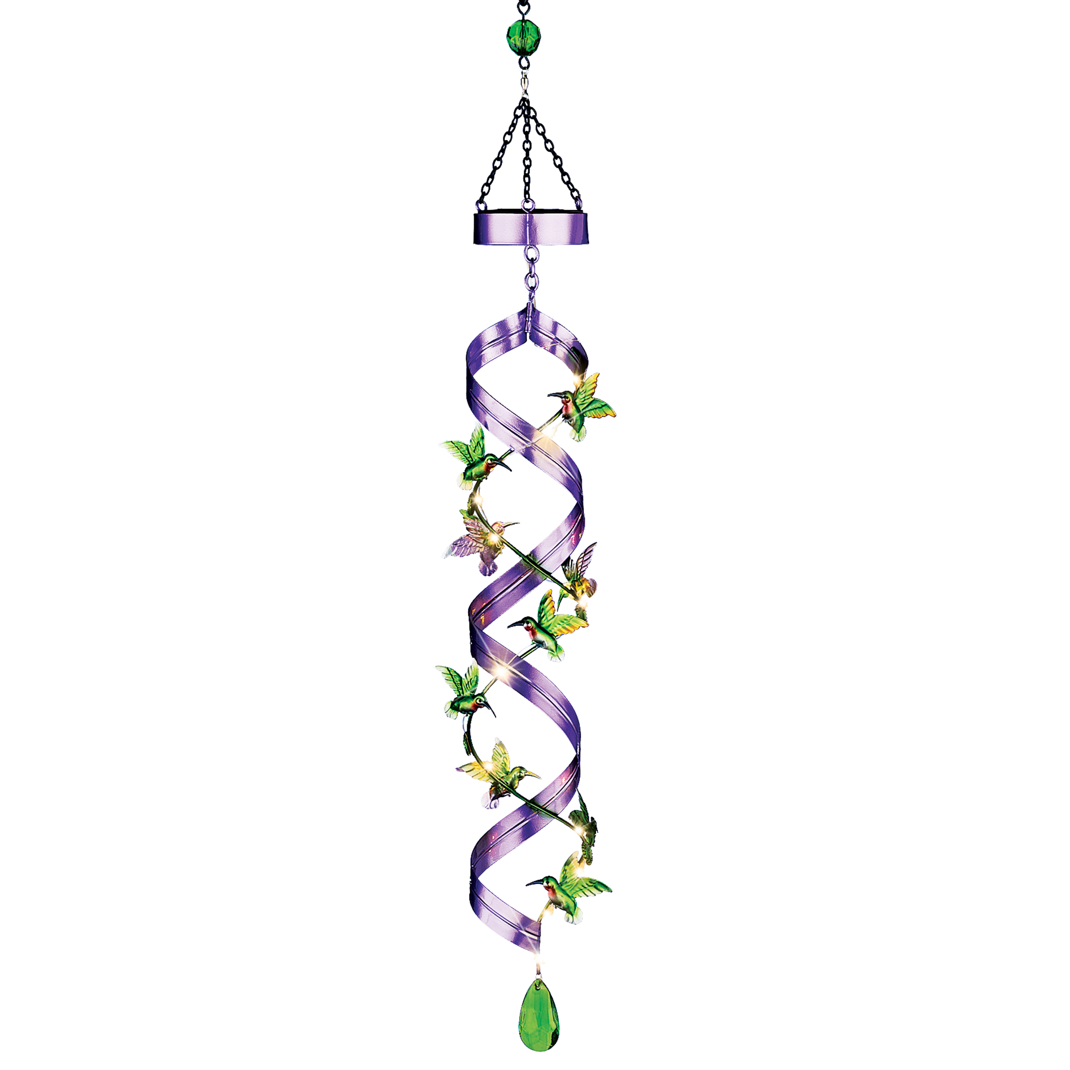 Solar Hanging Purple Wind Spinner Tree Decor