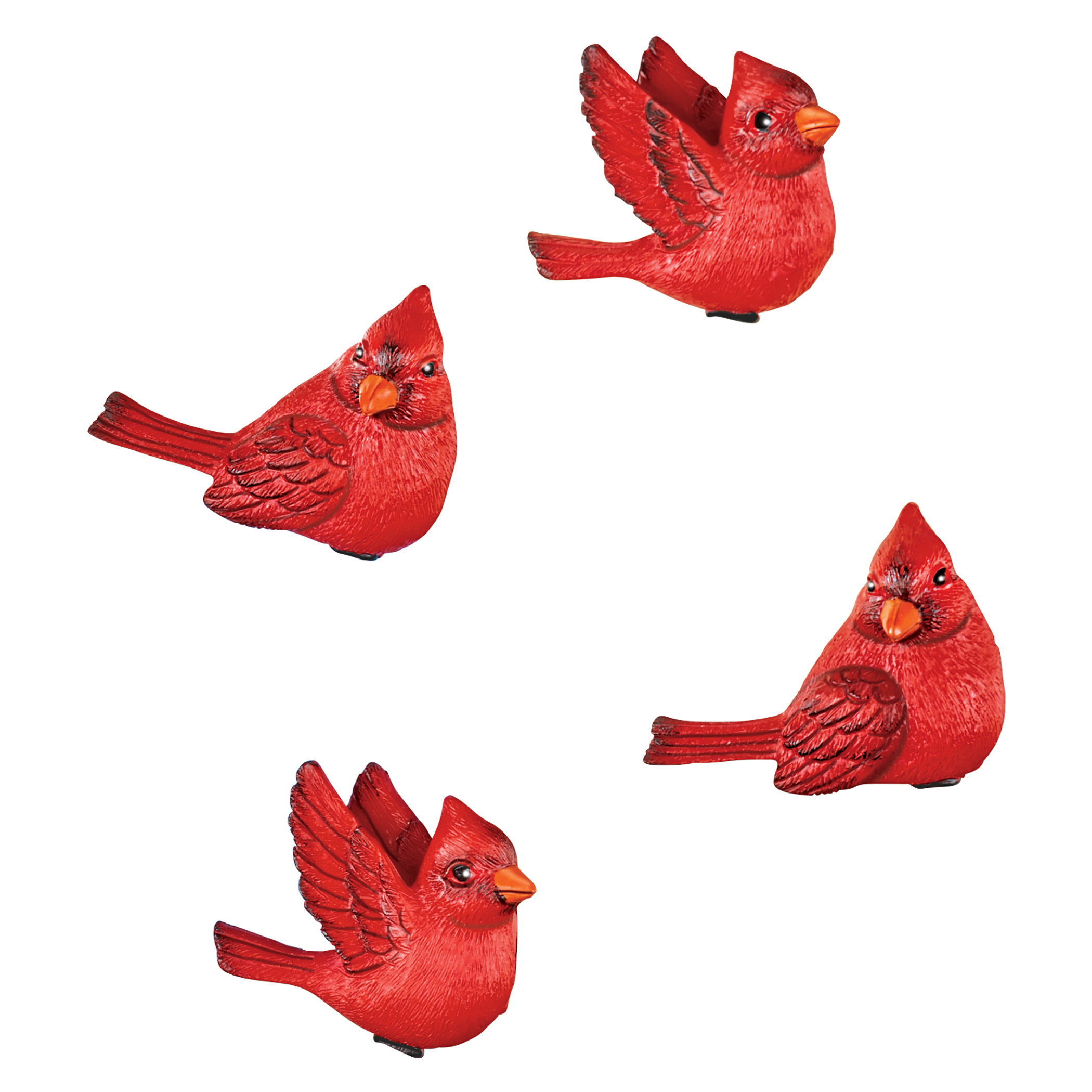 Decorative Cardinal Refrigerator Magnets - Set of 4