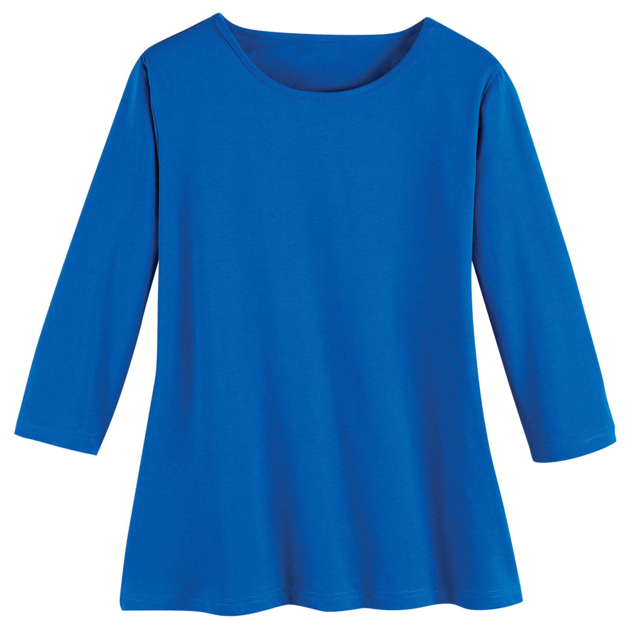 Versatile 3/4 Sleeve & Scooped Neckline Cotton Knit Top - Picture 8 of 10