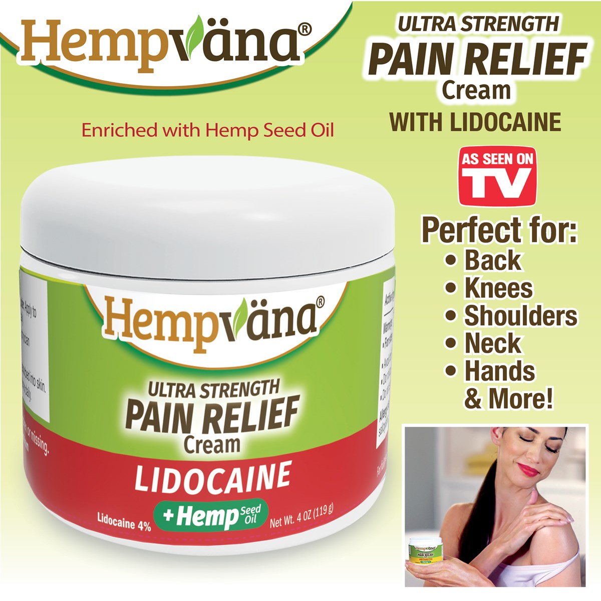Hempvana Ultra Strength Pain Relief Cream with Lidocaine Collections Etc.