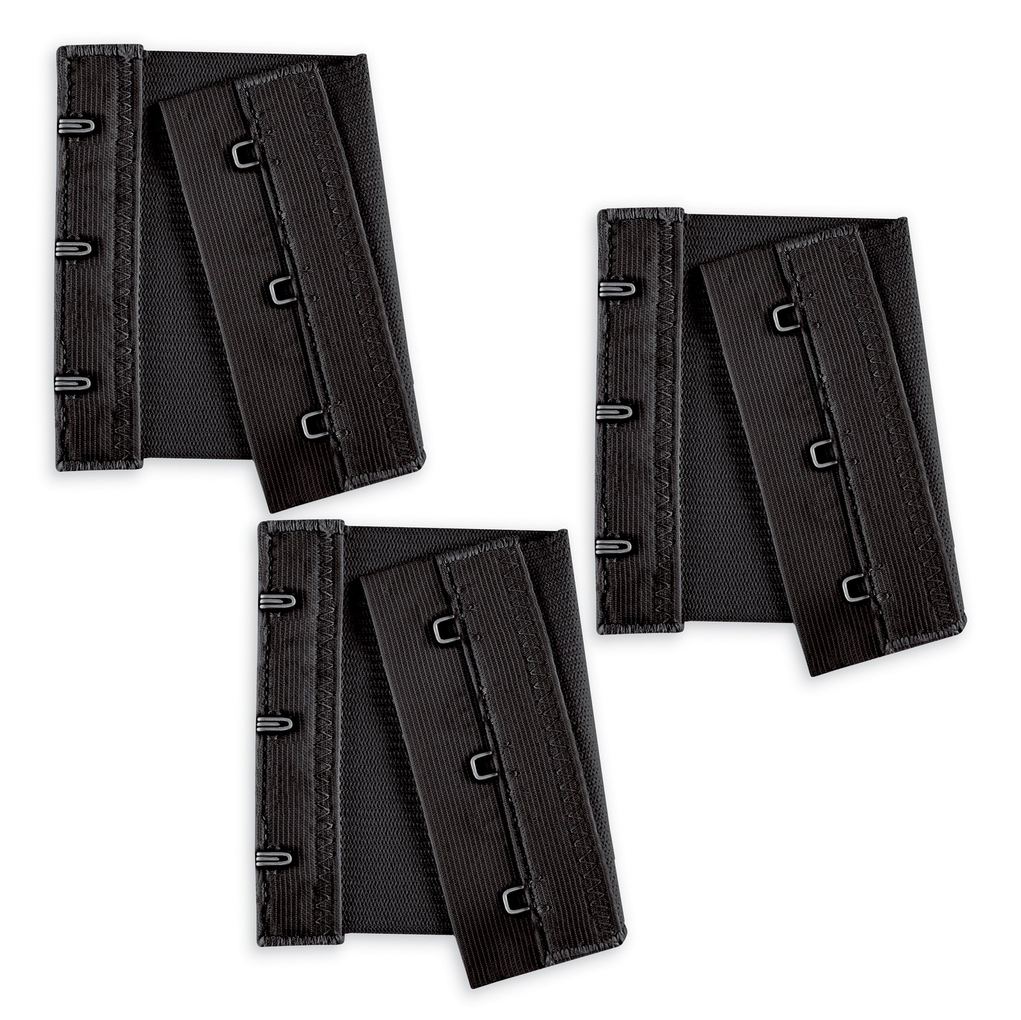3-Hook Style Bra Extenders - Set of 3, Black