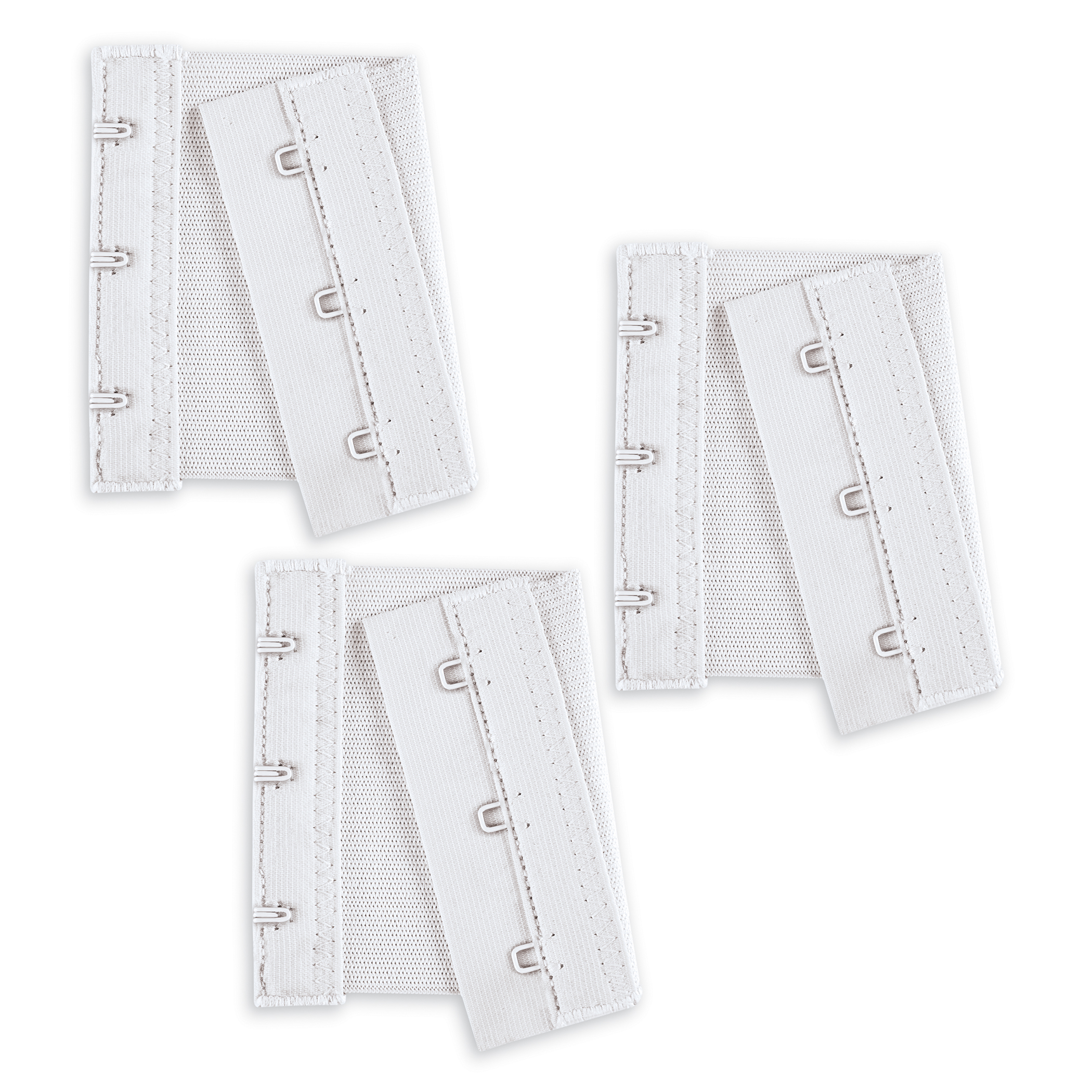 3-Hook Style Bra Extenders - Set of 3 One Size Black