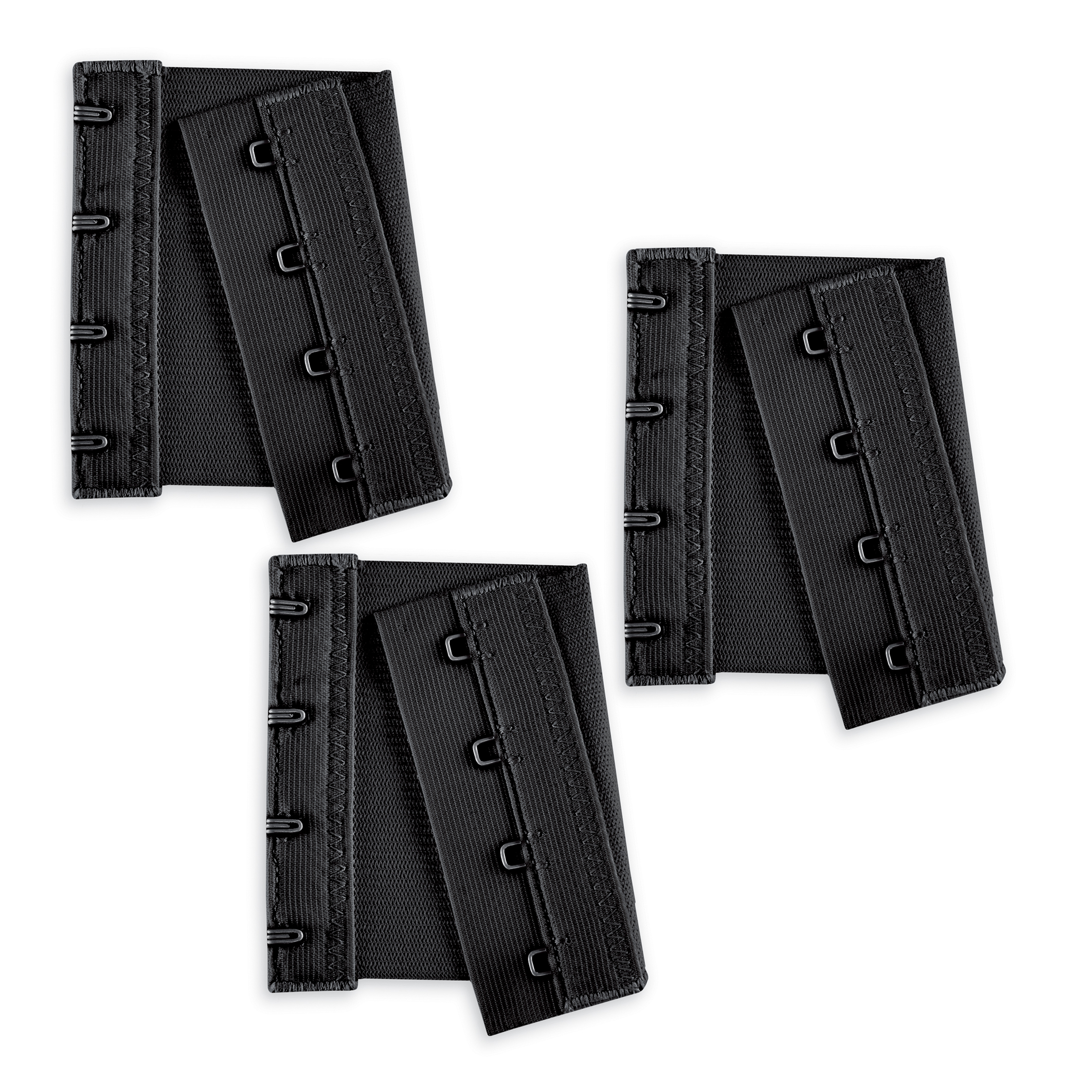 4-Hook Style Bra Extenders - Set of 3, Black